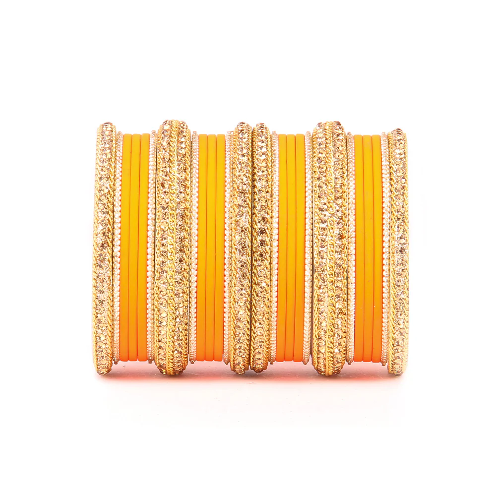 Golden Bracelet And Matte Finish Bangle Set For Women - Image 5
