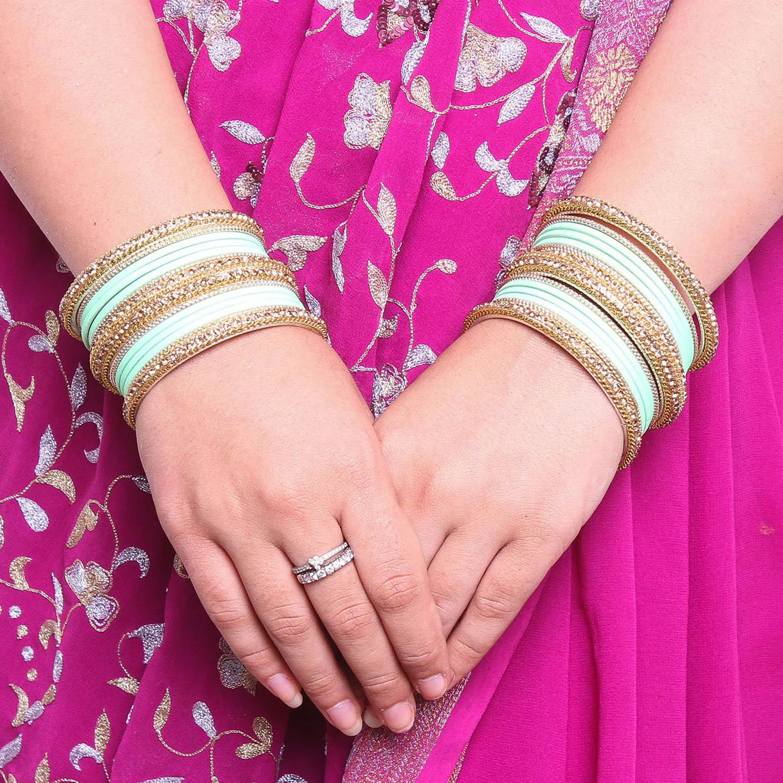 Golden Bracelet And Matte Finish Bangle Set For Women - Image 8