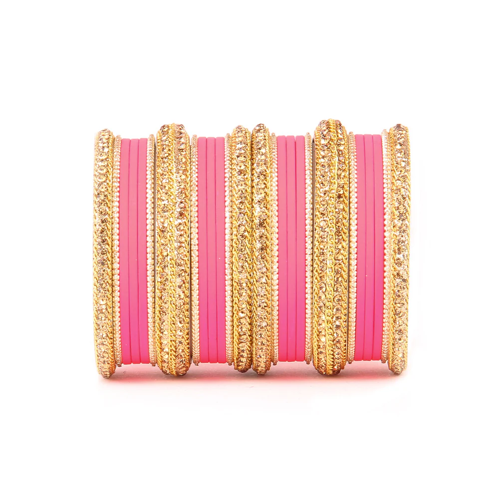 Golden Bracelet And Matte Finish Bangle Set For Women - Image 9