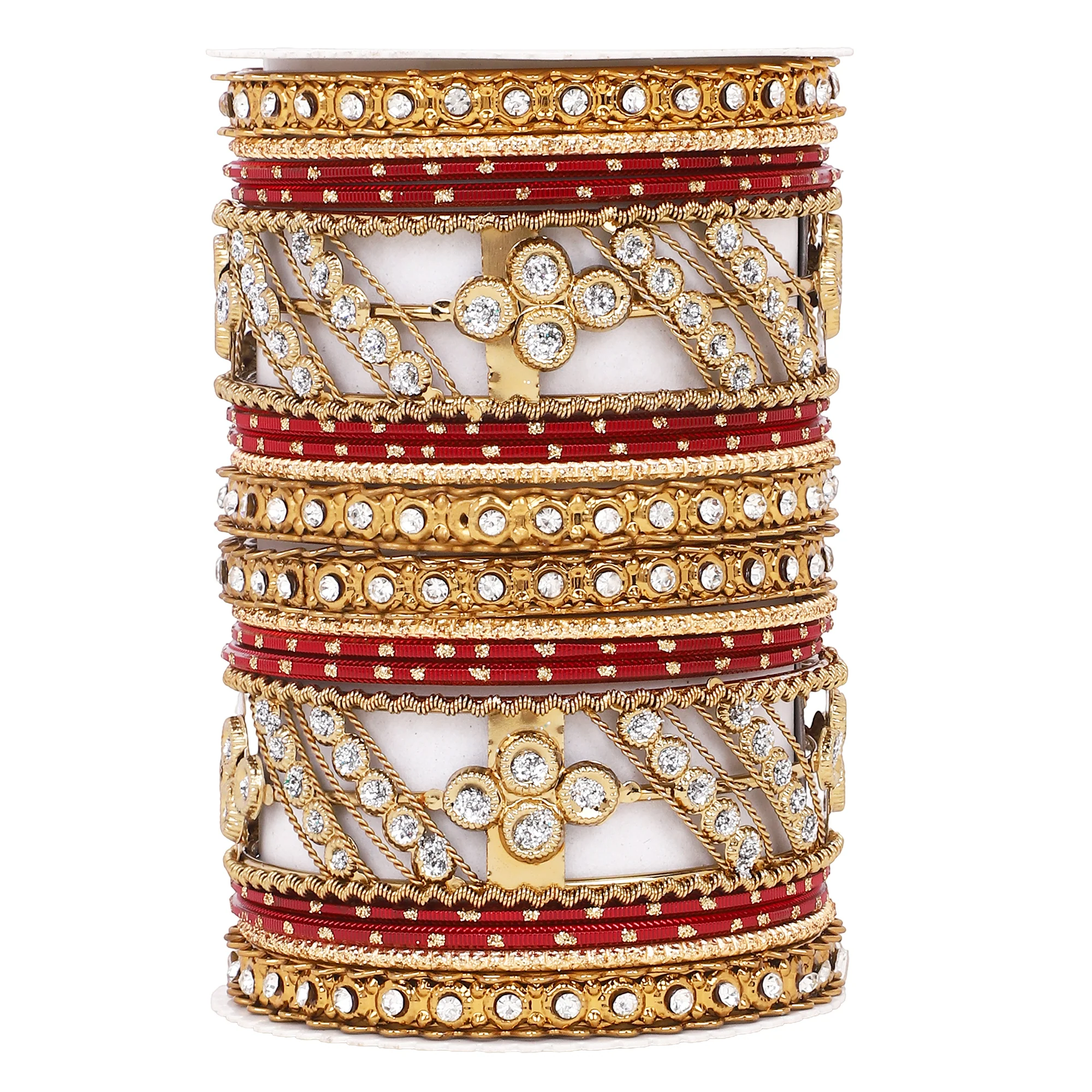 Golden dotted and Stone bangle set by Leshya - Image 13