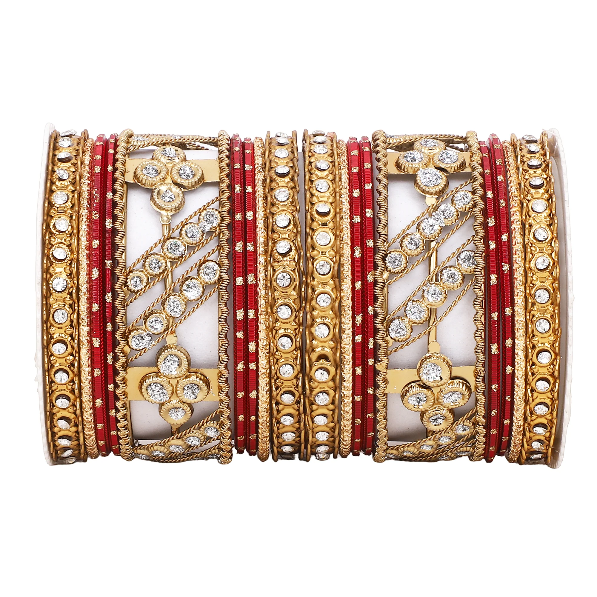 Golden dotted and Stone bangle set by Leshya - Image 14