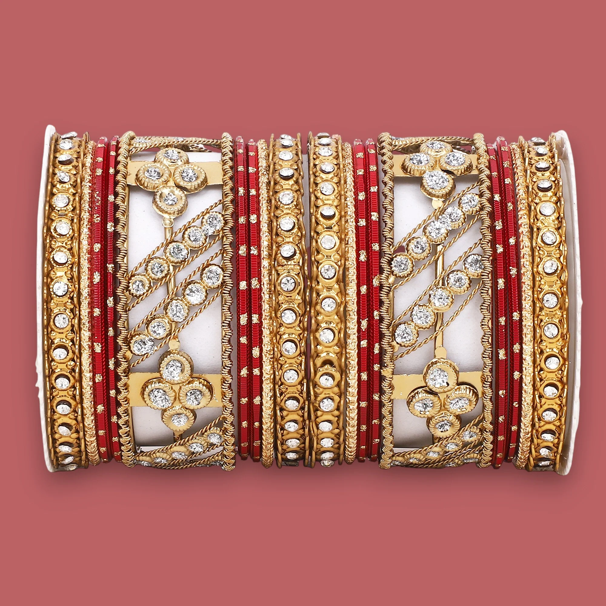 Golden dotted and Stone bangle set by Leshya - Image 15