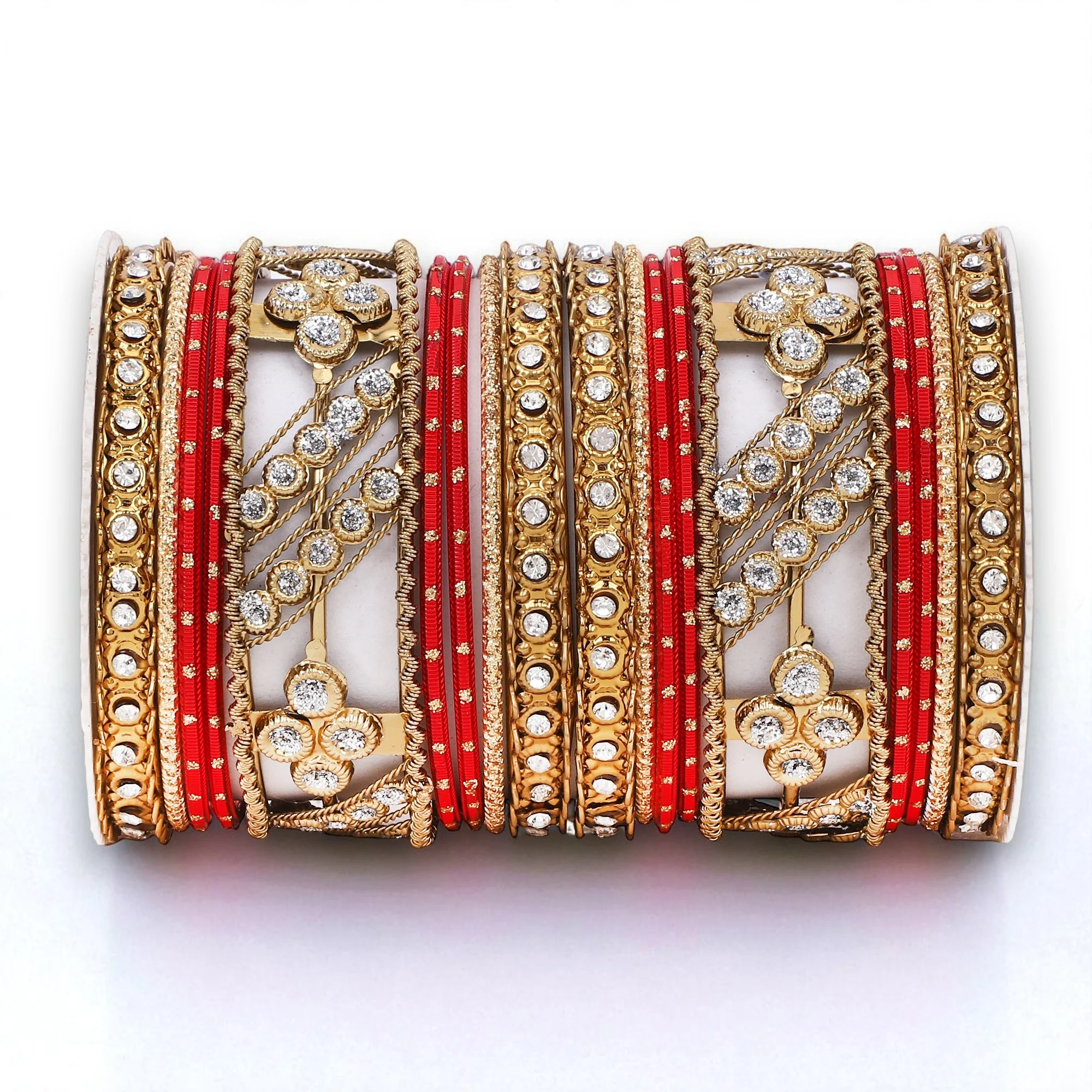 Golden dotted and Stone bangle set by Leshya - Image 16