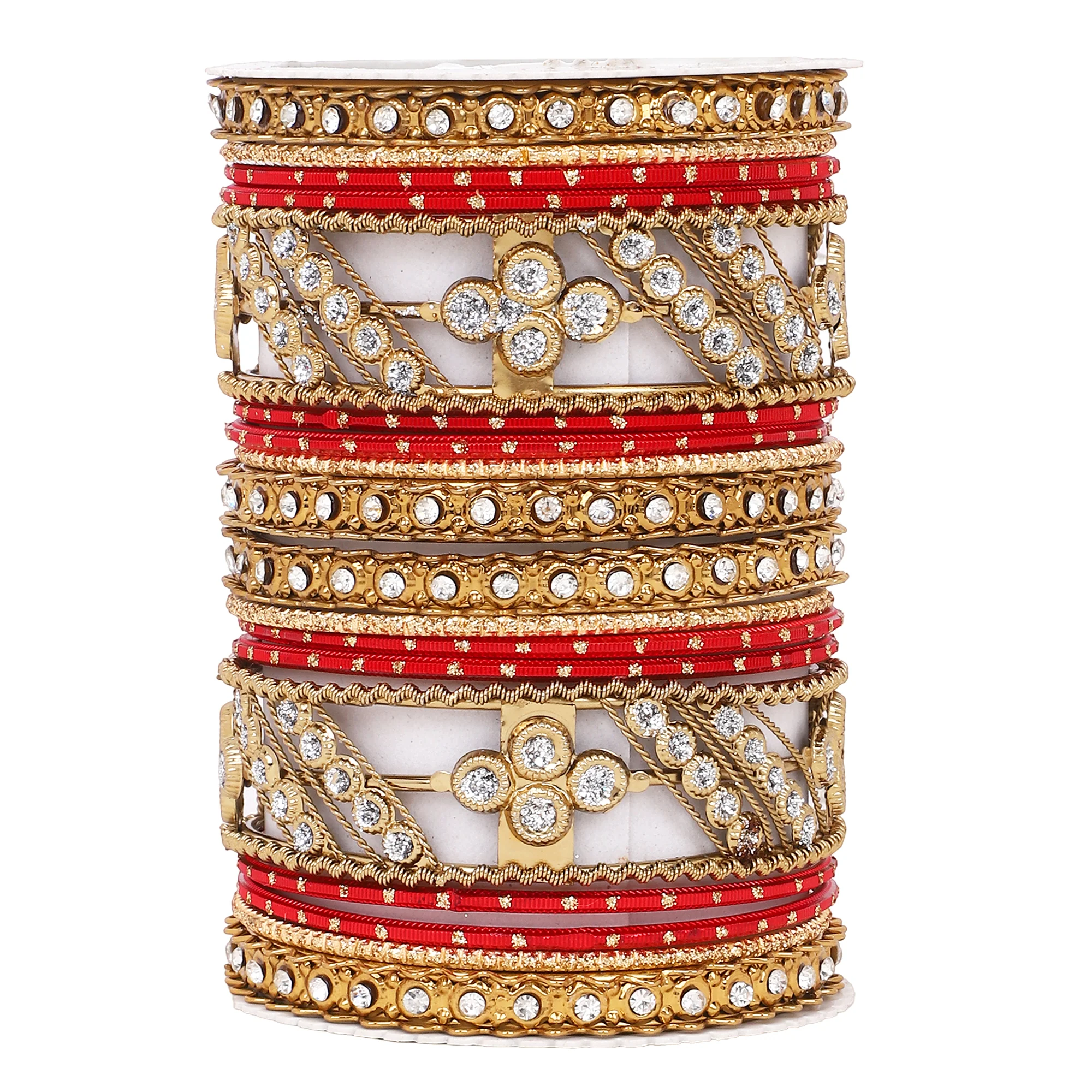 Golden dotted and Stone bangle set by Leshya - Image 17