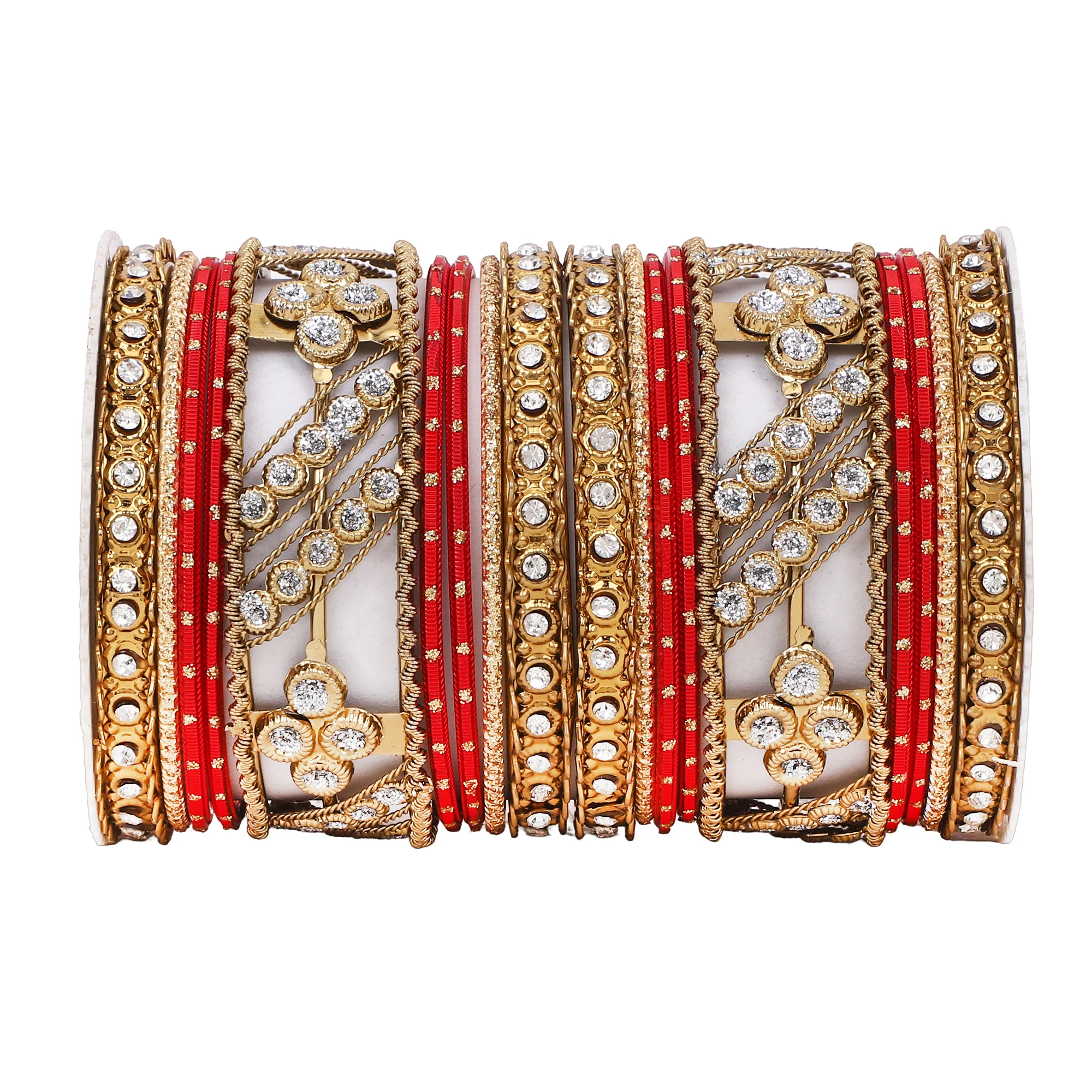 Golden dotted and Stone bangle set by Leshya - Image 18