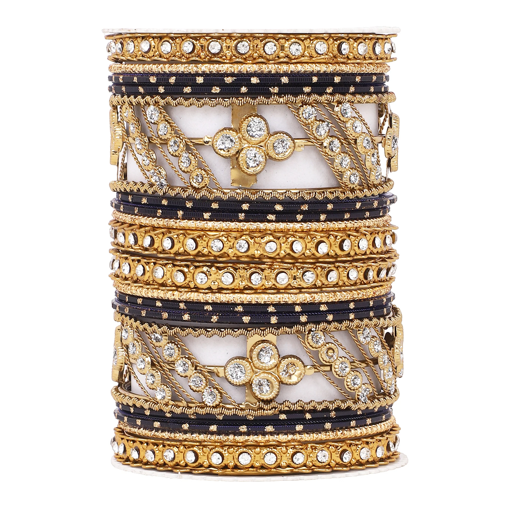 Golden dotted and Stone bangle set by Leshya - Image 3