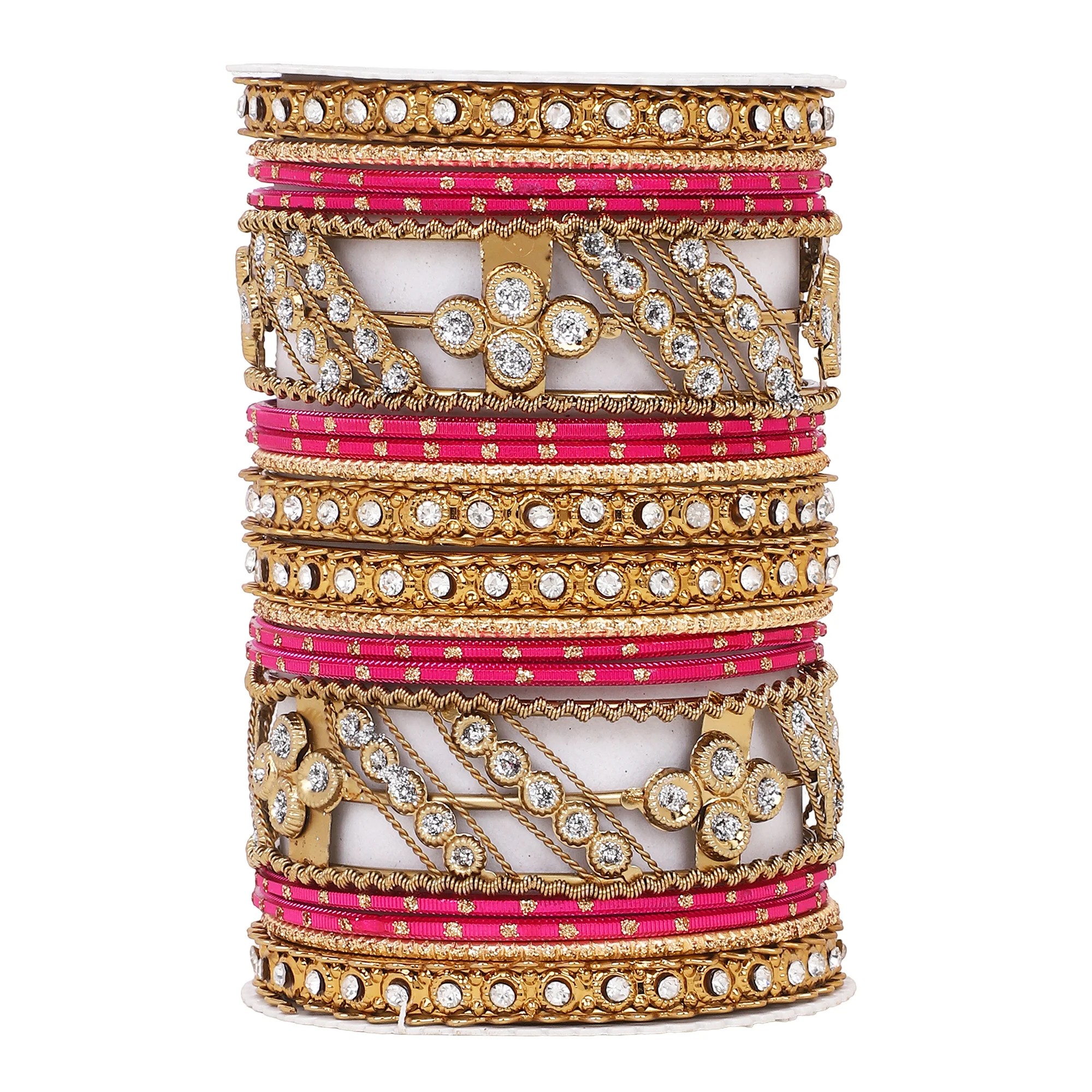 Golden dotted and Stone bangle set by Leshya - Image 6