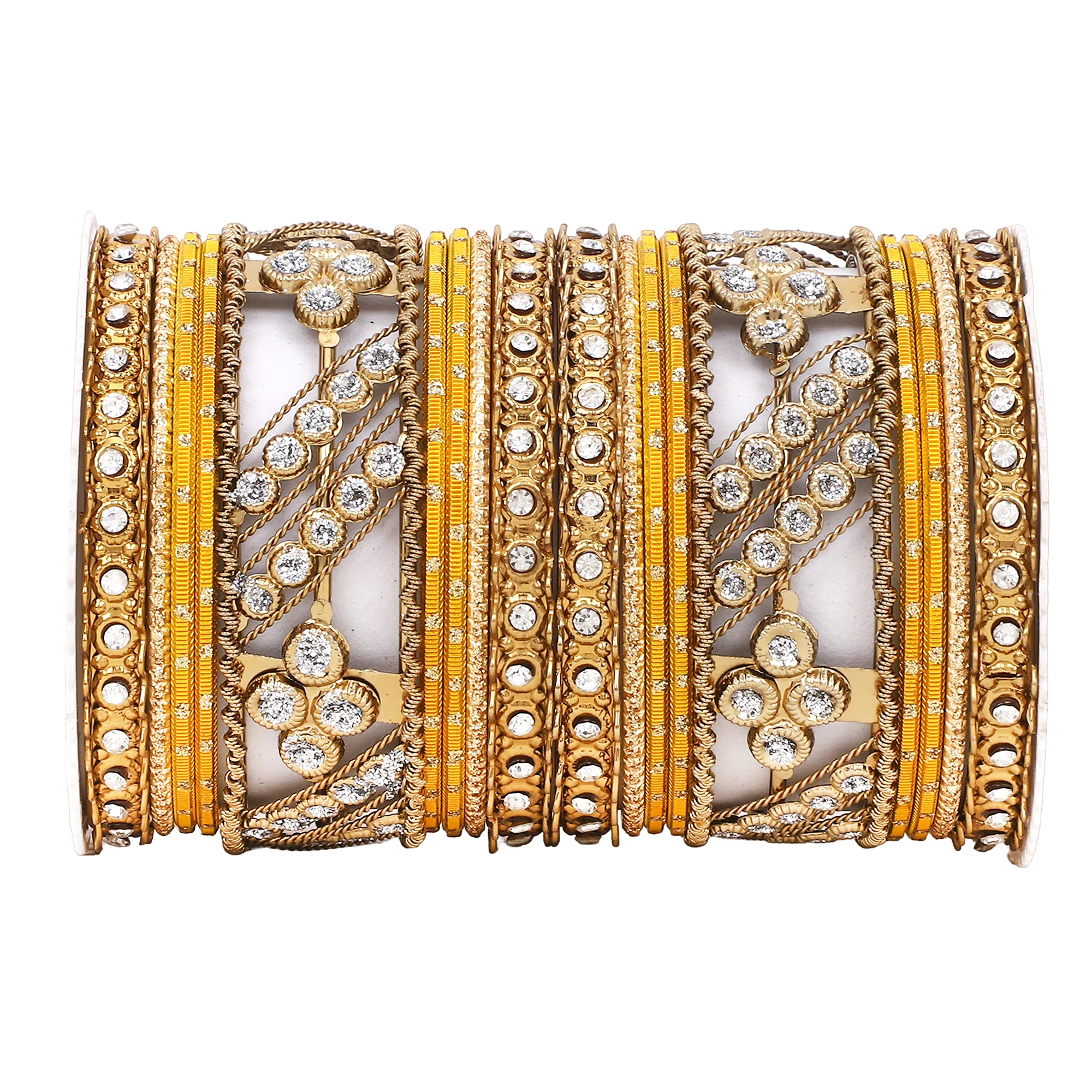 Golden dotted and Stone bangle set by Leshya - Image 9