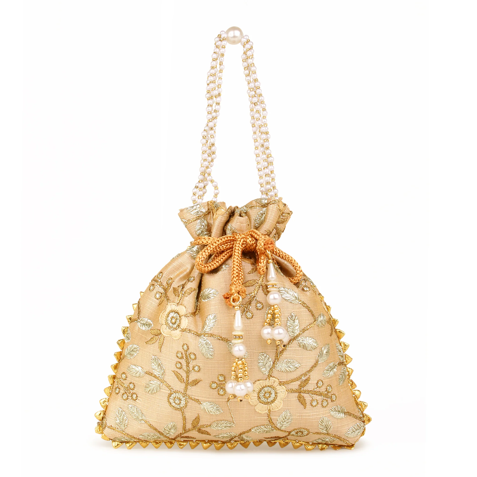 Golden Embroided Potli for the Bride by Leshya - Image 6