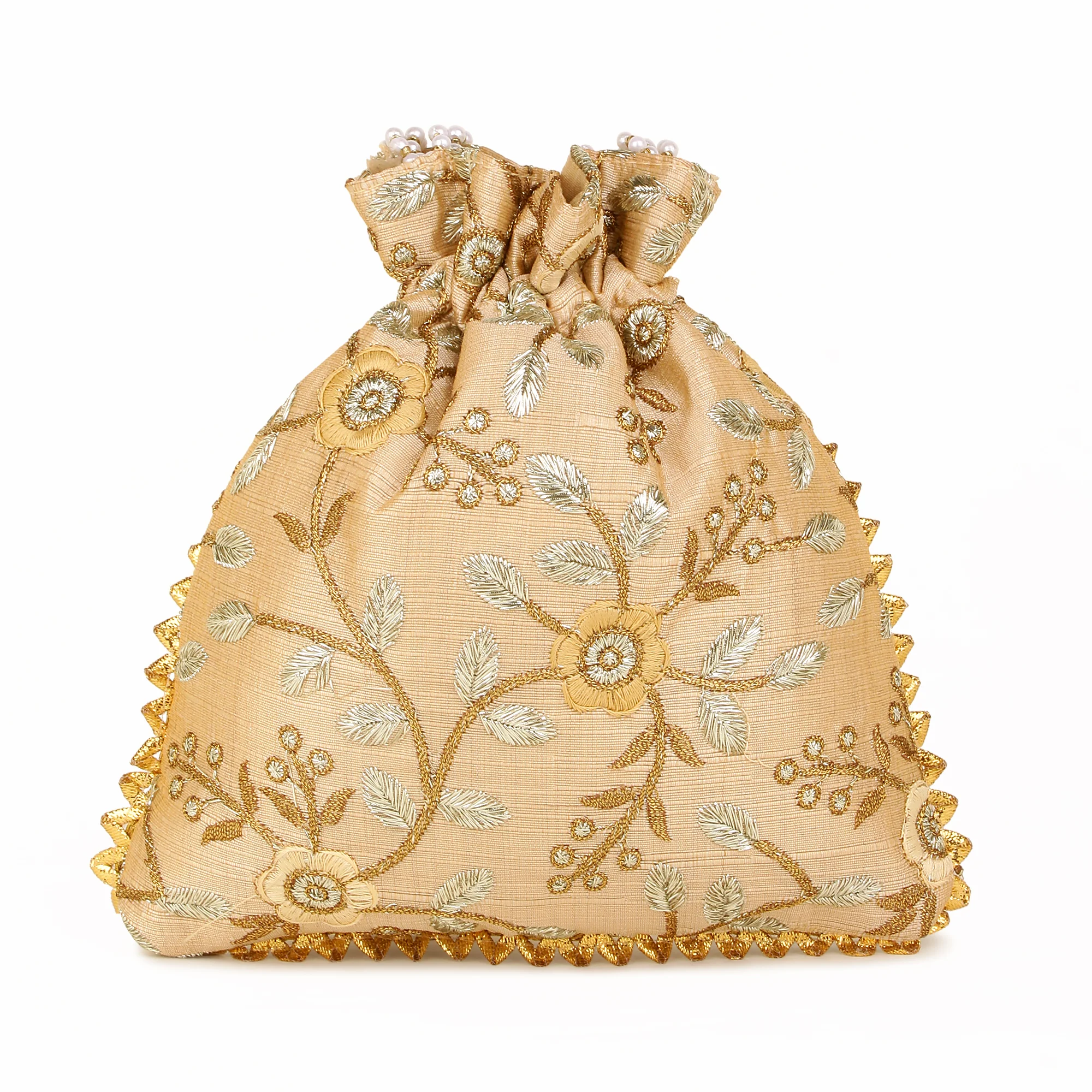 Golden Embroided Potli for the Bride by Leshya - Image 7