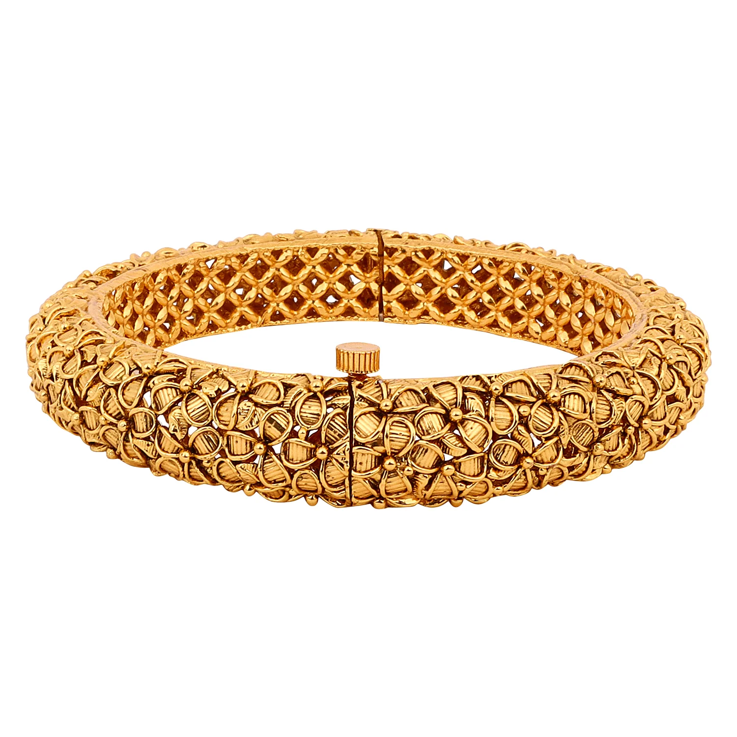 Golden Flower Rajwada Bracelets with Golden Polish by Leshya - Image 7