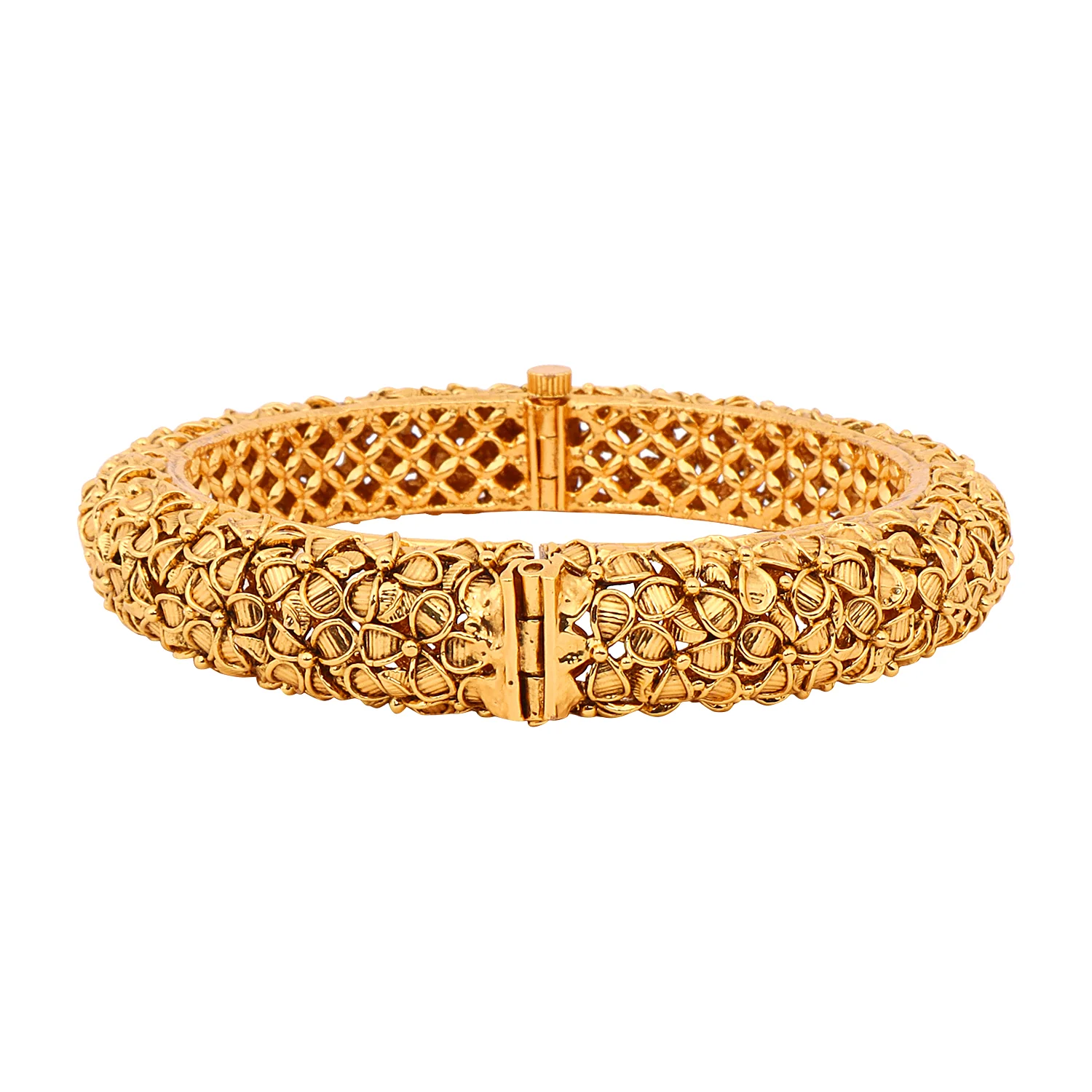 Golden Flower Rajwada Bracelets with Golden Polish by Leshya - Image 8