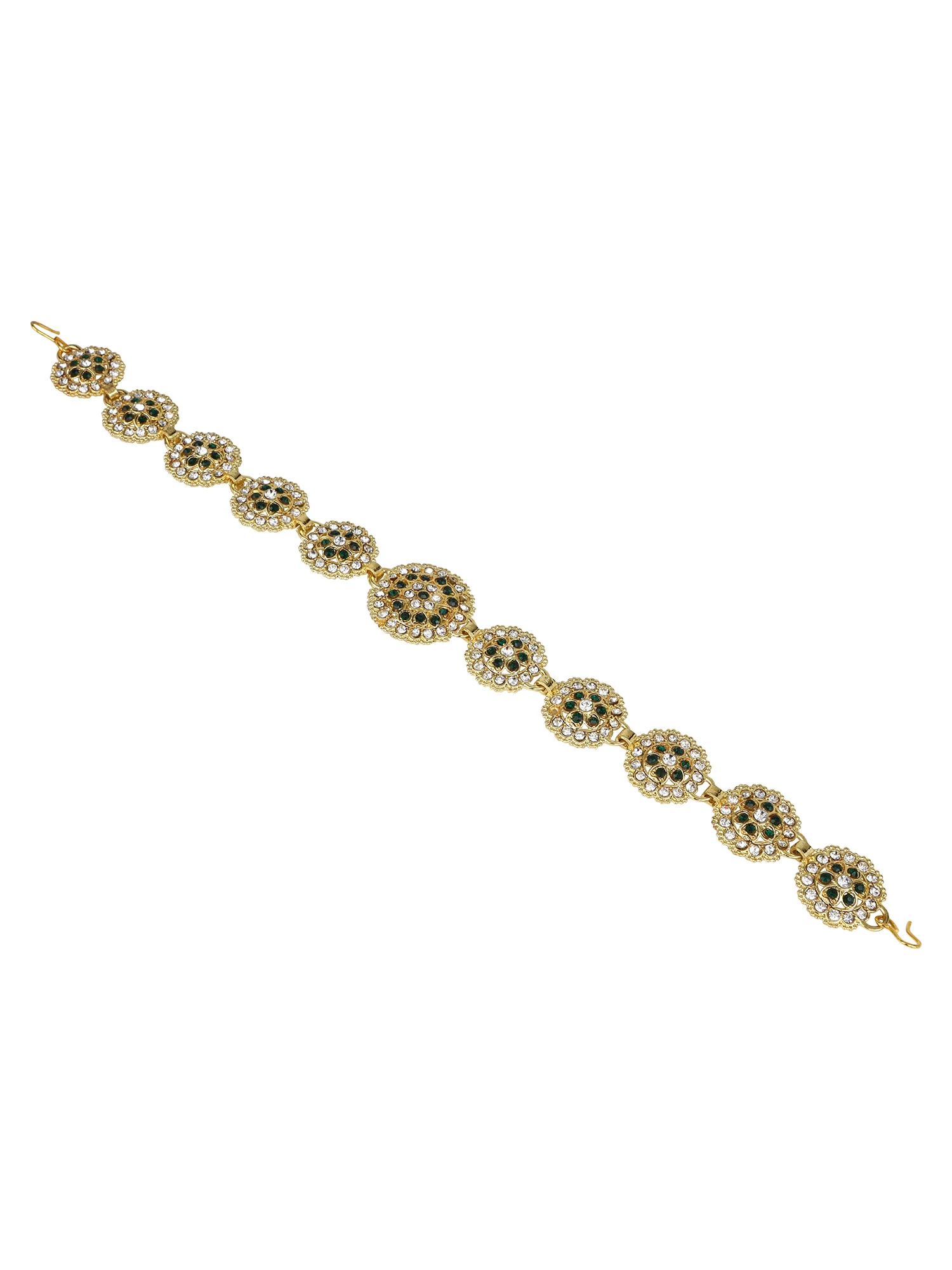 Green Kundan Maatha Patti for Women by Leshya - Image 3