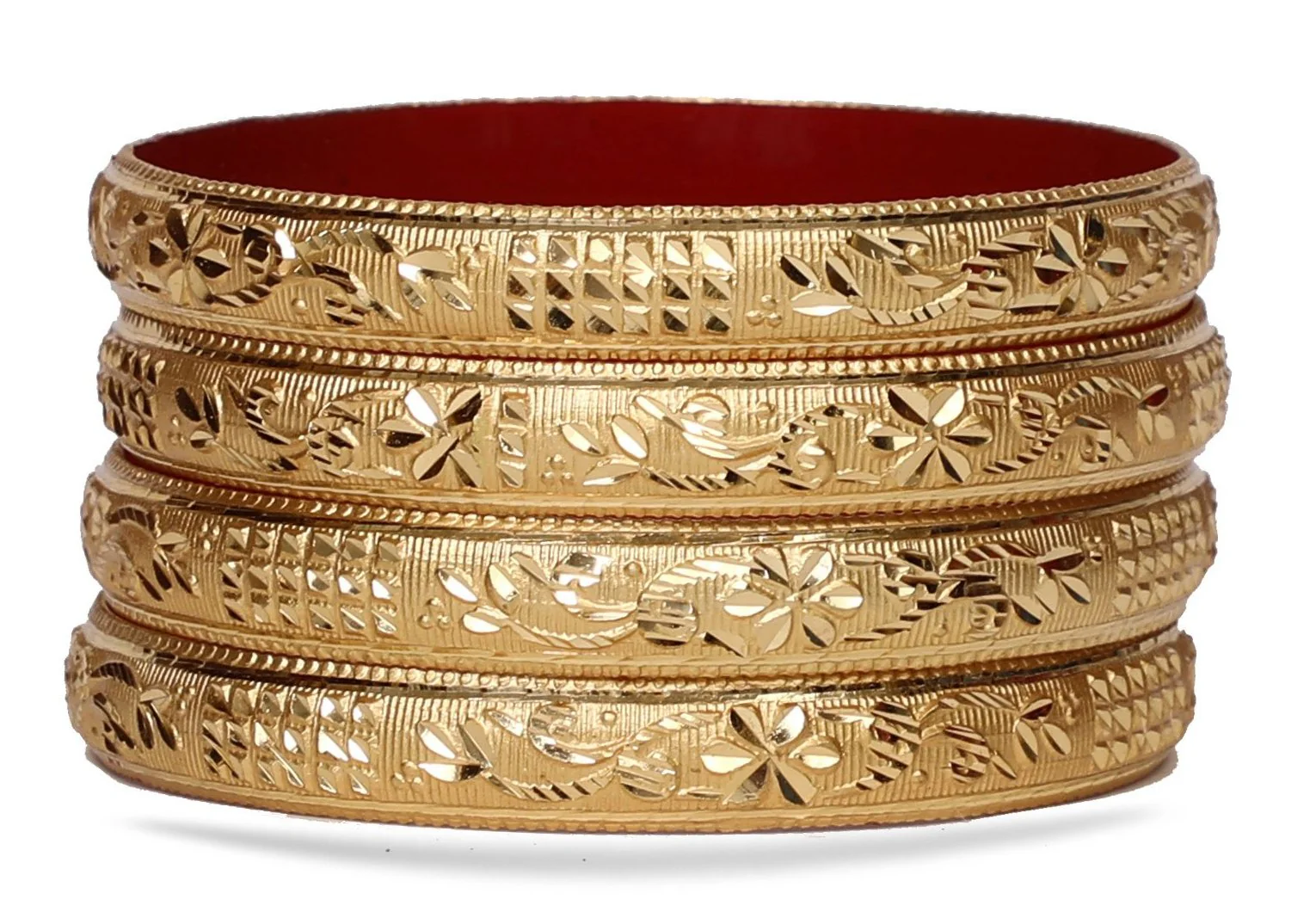 Guarantee Gold Dyed Bracelets With Floral And Block Design - Image 2