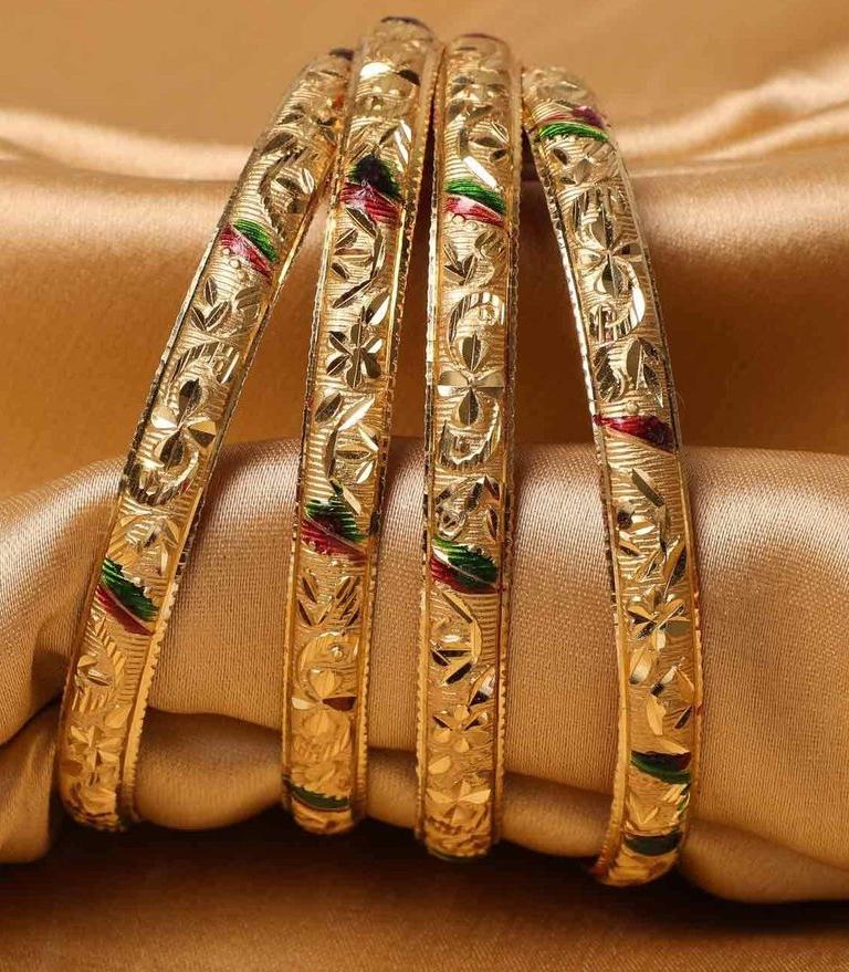 Guarantee Gold  Dyed Bracelets With Floral Design In Multi-Color - Image 3