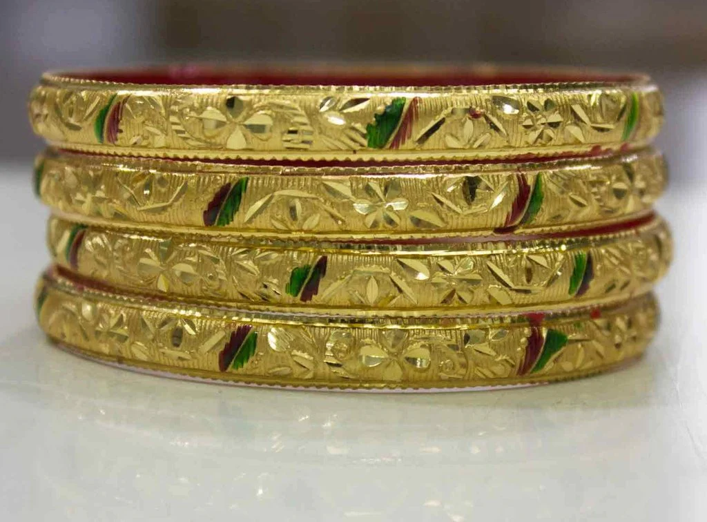 Guarantee Gold  Dyed Bracelets With Floral Design In Multi-Color - Image 4