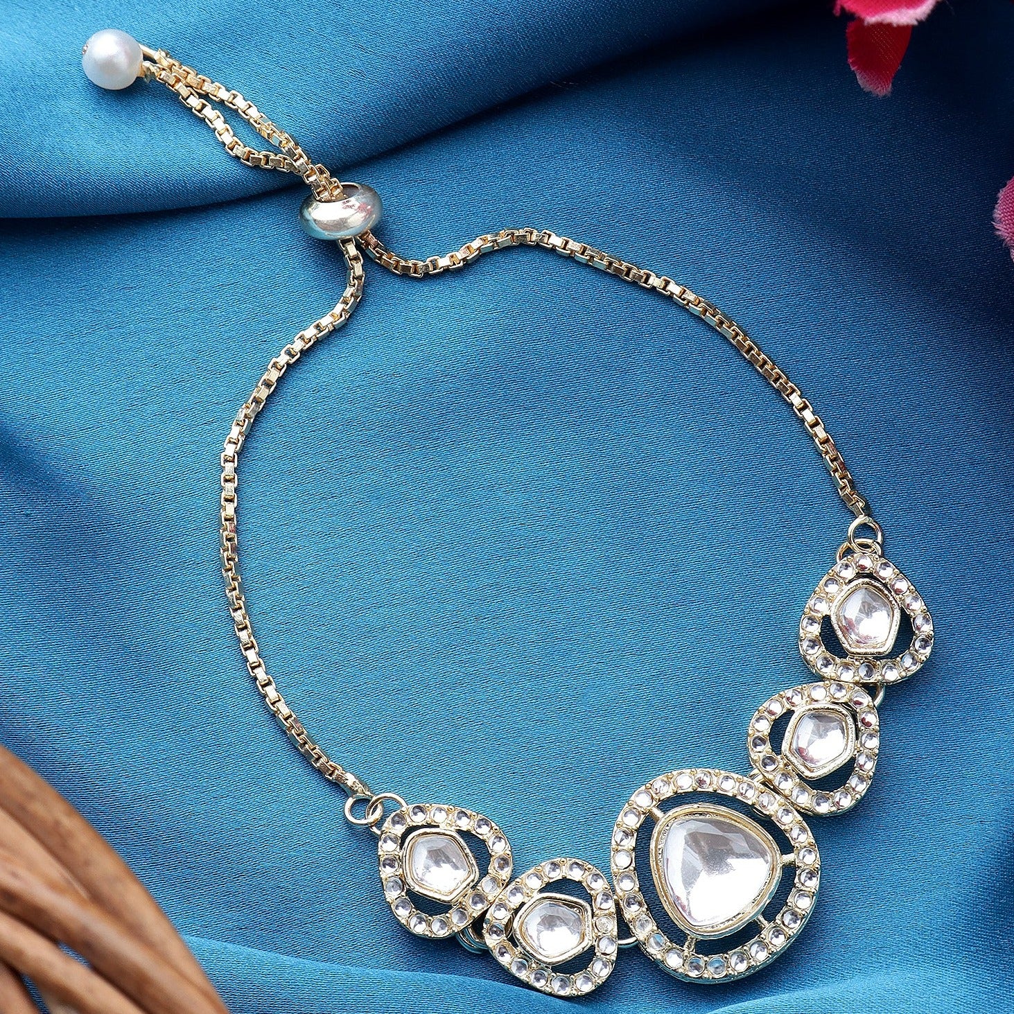 Kundan Beaded chain bracelet - Image 2