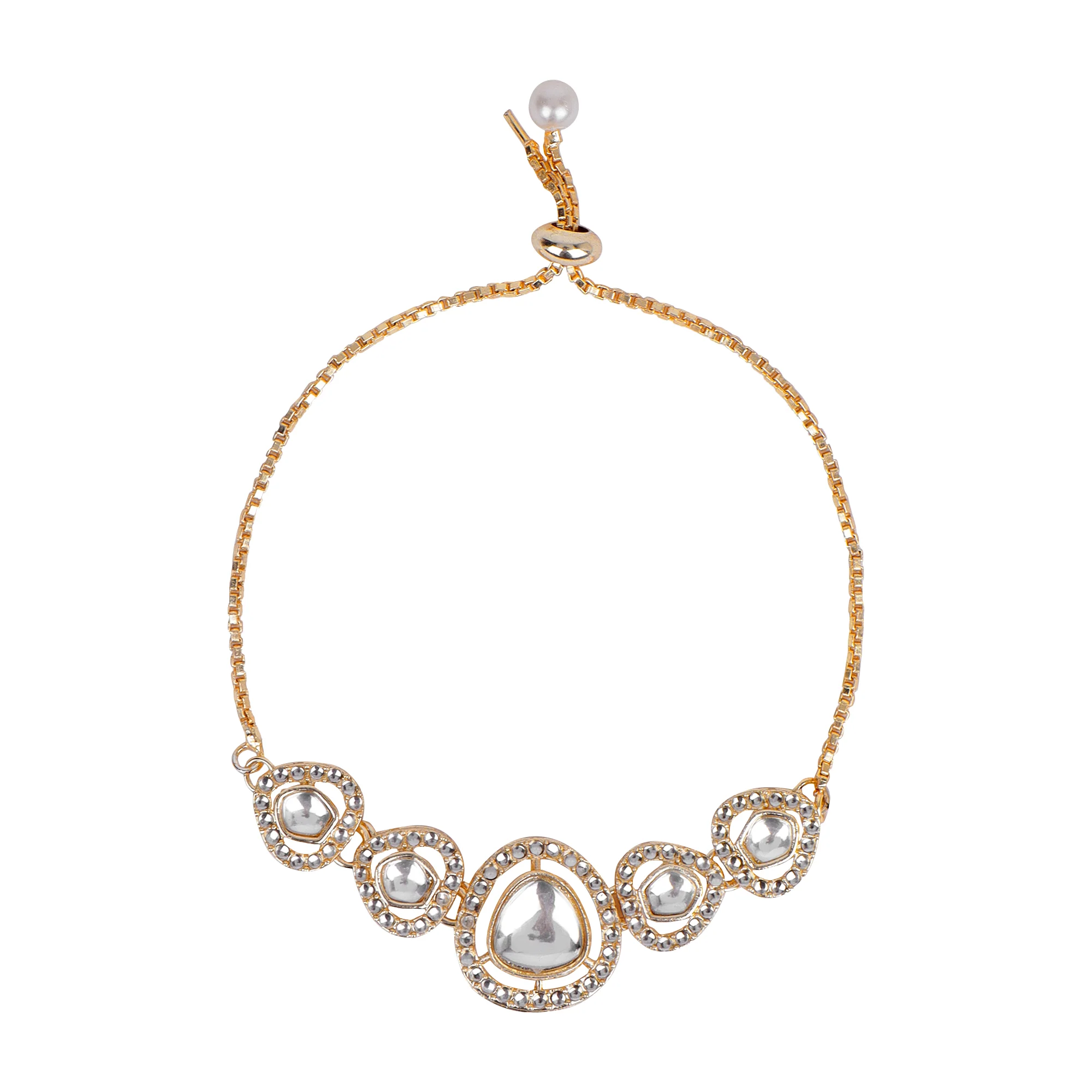 Kundan Beaded chain bracelet - Image 4