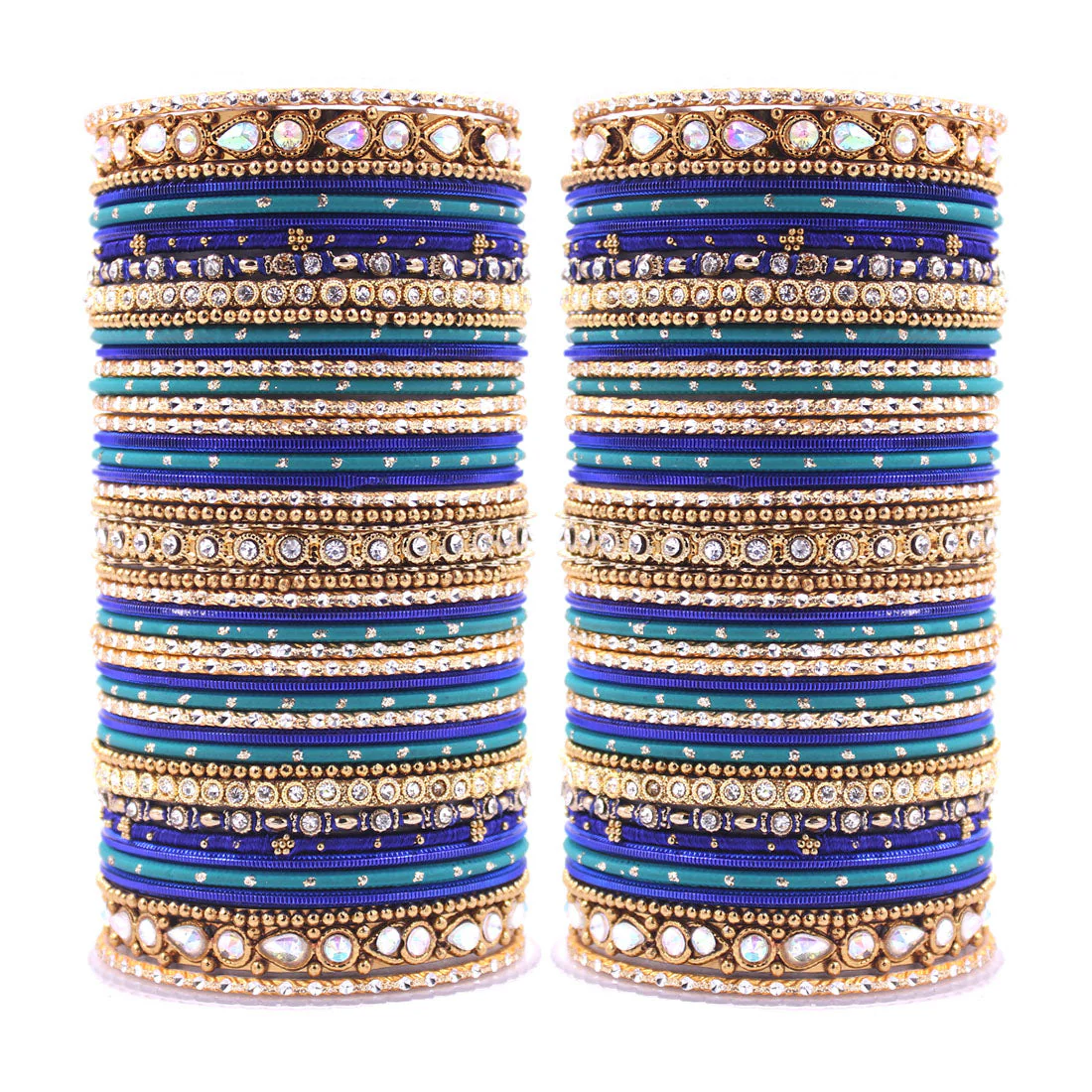 Intricate Dual Colour Pastel Bridal Bangle set - Image 5