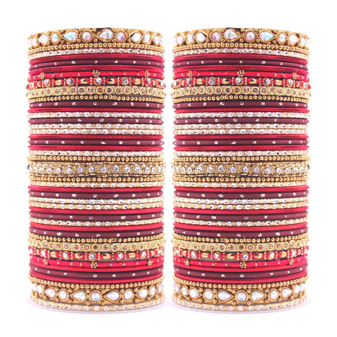 Intricate Dual Colour Pastel Bridal Bangle set - Image 3