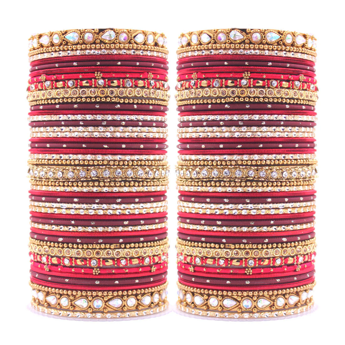 Intricate Dual Colour Pastel Bridal Bangle set - Image 3