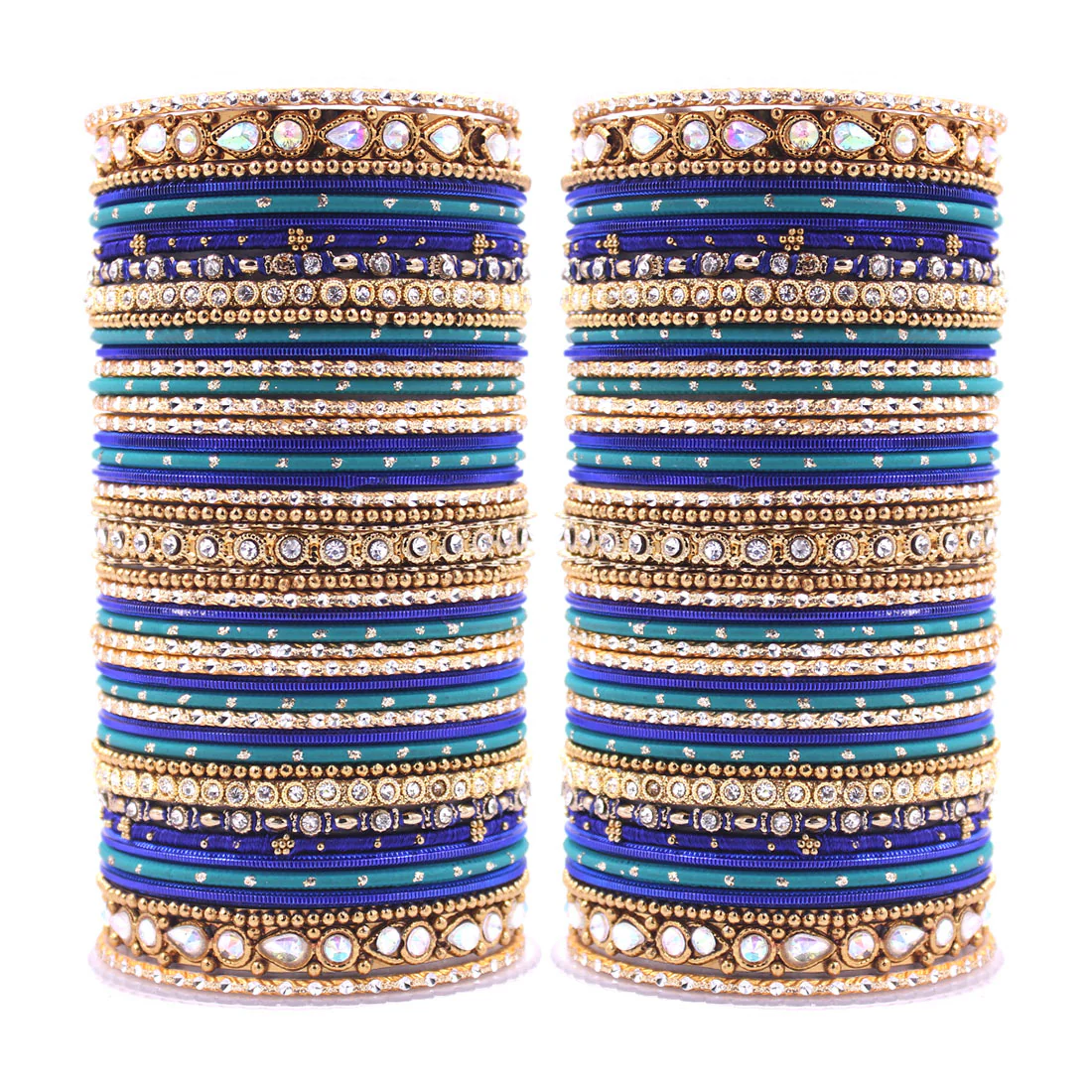 Intricate Dual Colour Pastel Bridal Bangle set - Image 4