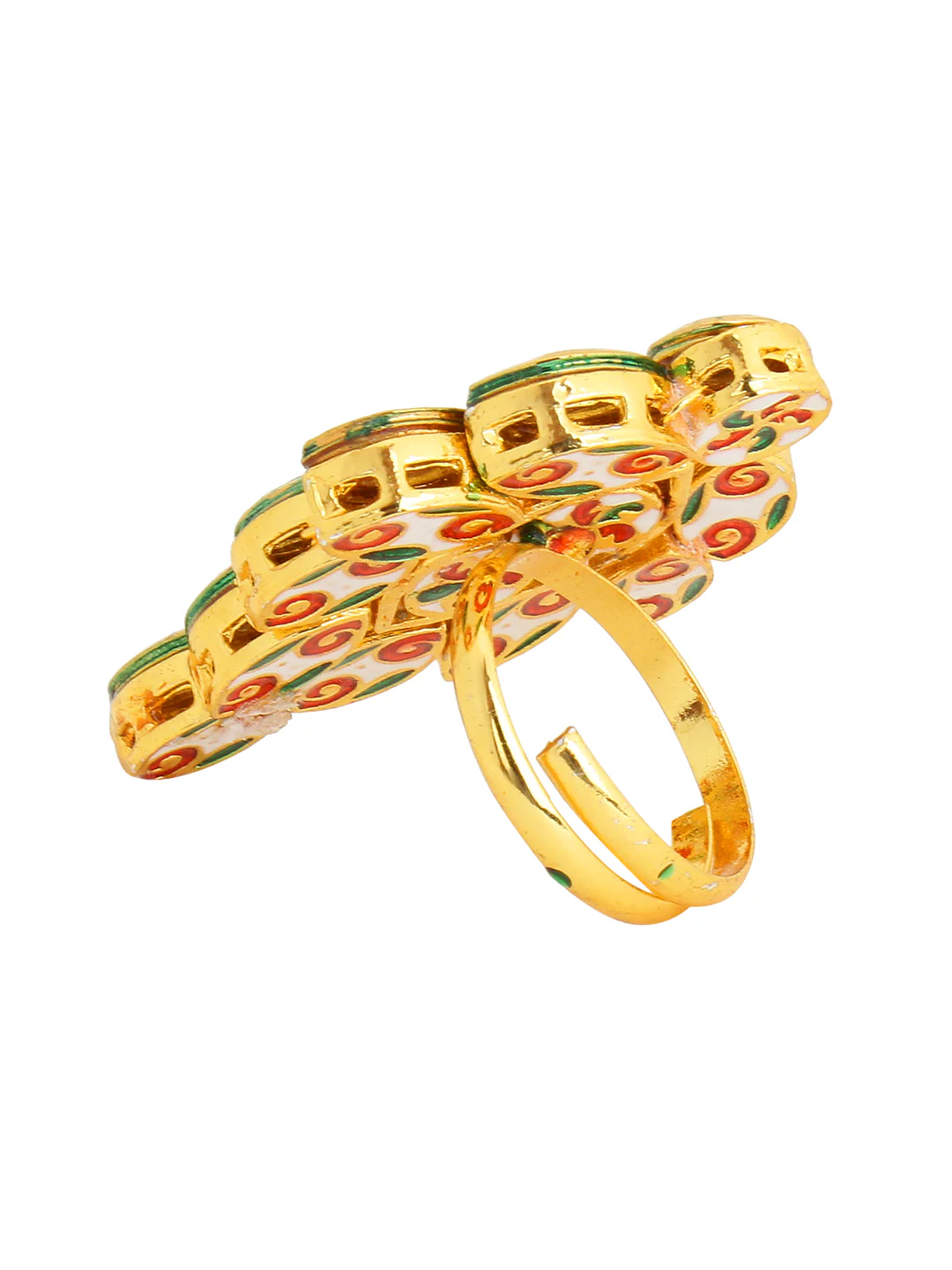 Intricate Kundan Ring in Free size by Leshya - Image 5