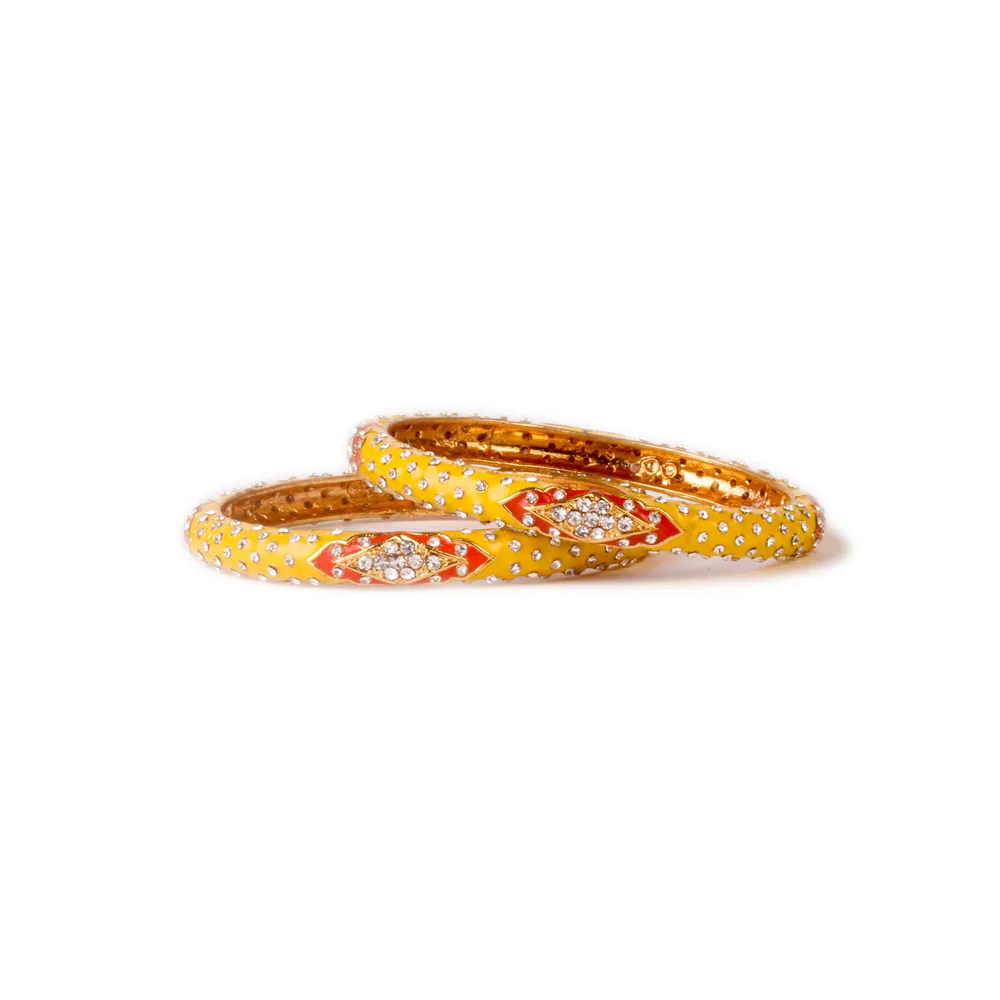 Intricate Meenakari And Stone Work Bracelet Pair - Image 11