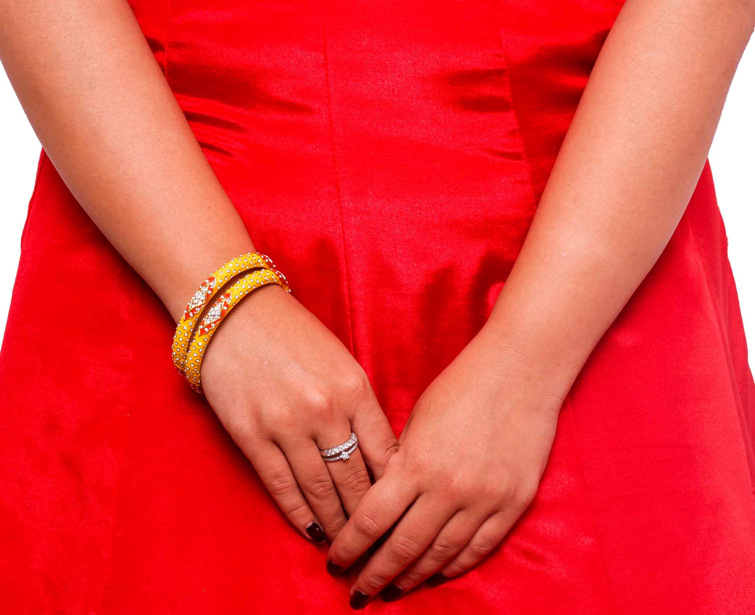 Intricate Meenakari And Stone Work Bracelet Pair - Image 12