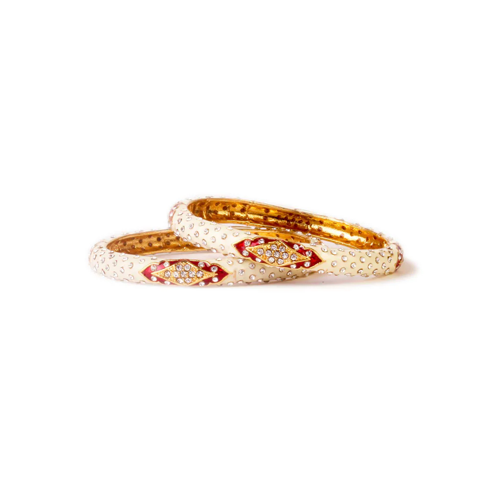 Intricate Meenakari And Stone Work Bracelet Pair - Image 13
