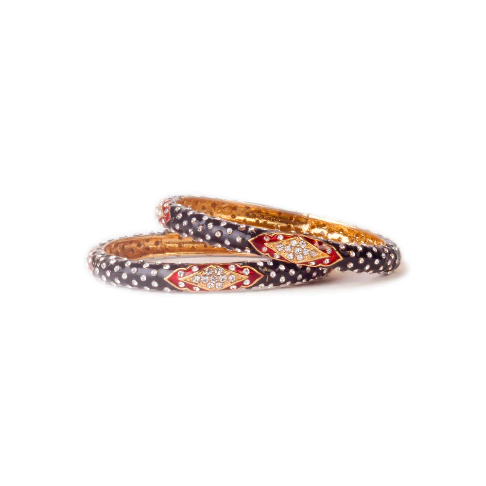 Intricate Meenakari And Stone Work Bracelet Pair - Image 16