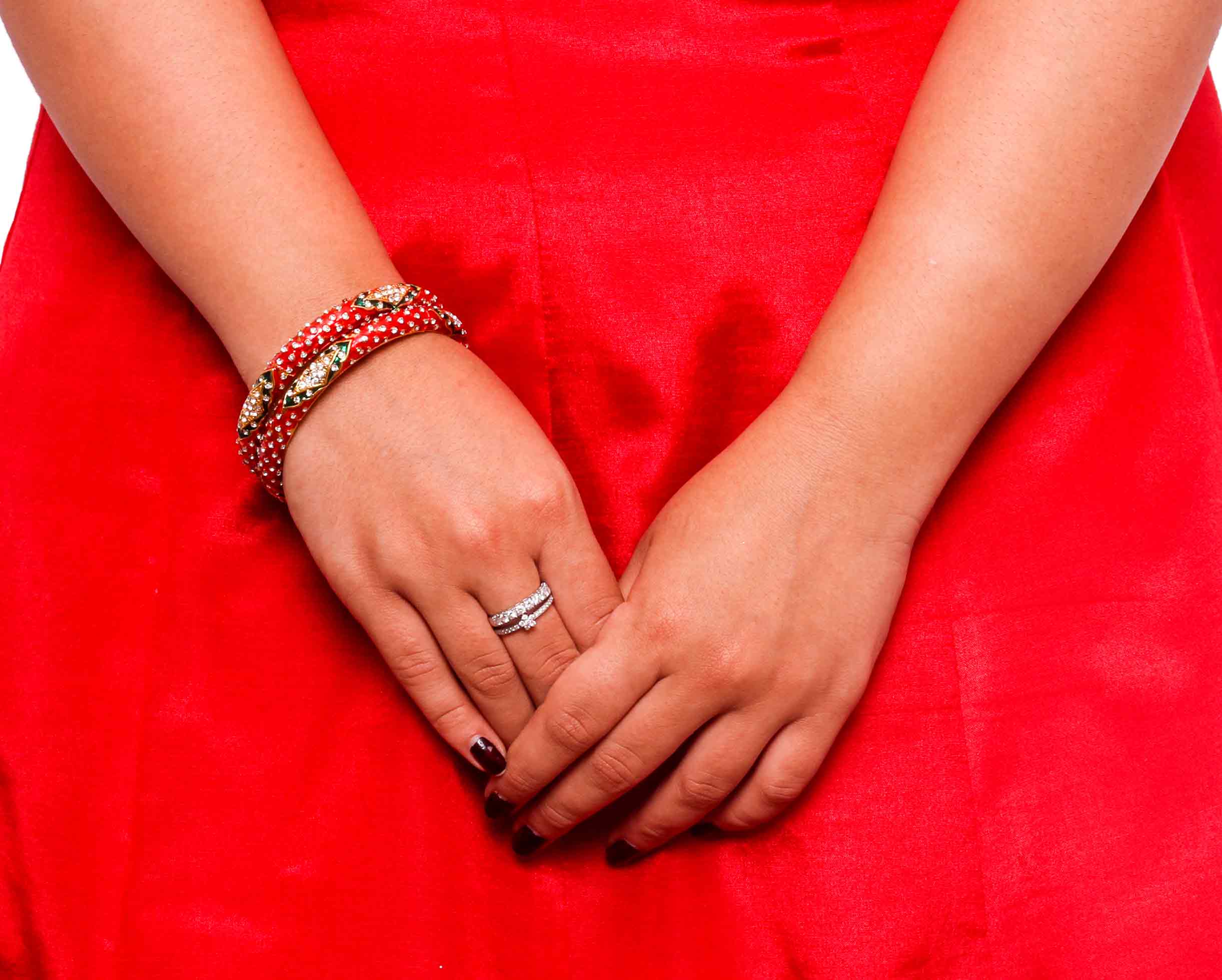Intricate Meenakari And Stone Work Bracelet Pair - Image 6