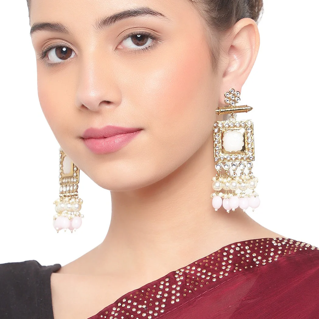 Jhumki Earring with crystal stone by Leshya - Image 2