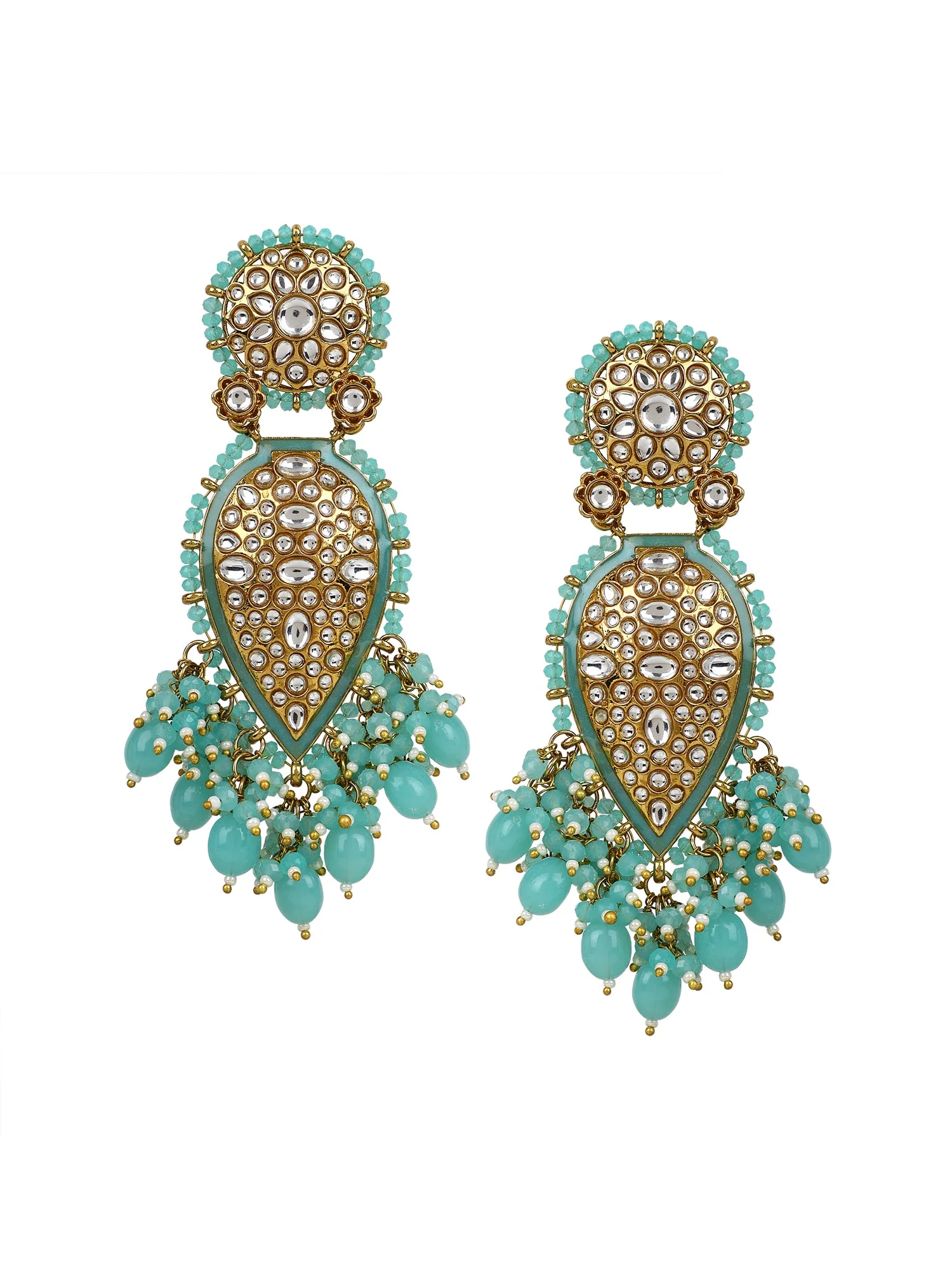 Jhumki Earring with kundan work by Leshya - Image 4