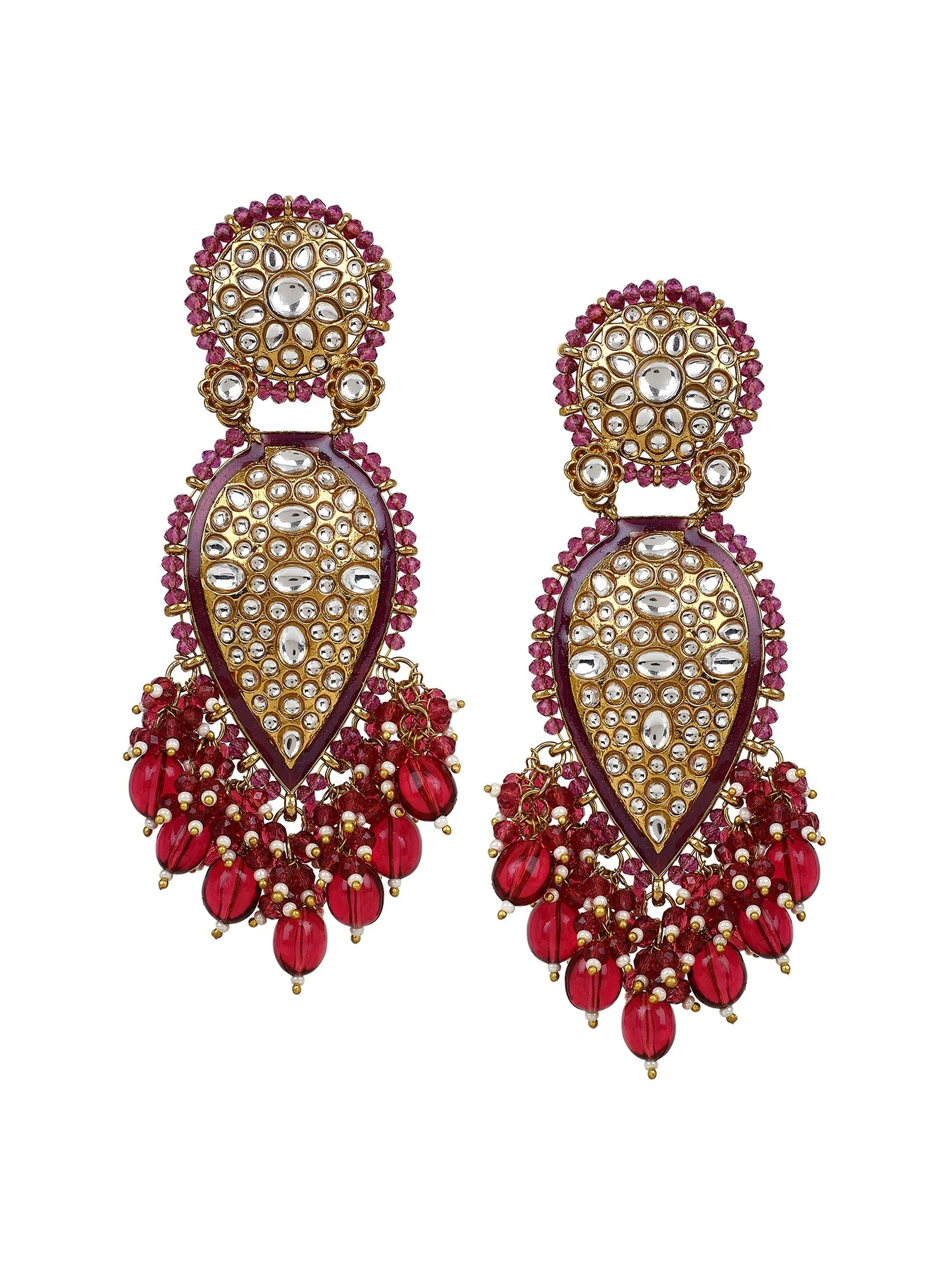 Jhumki Earring with kundan work by Leshya - Image 3