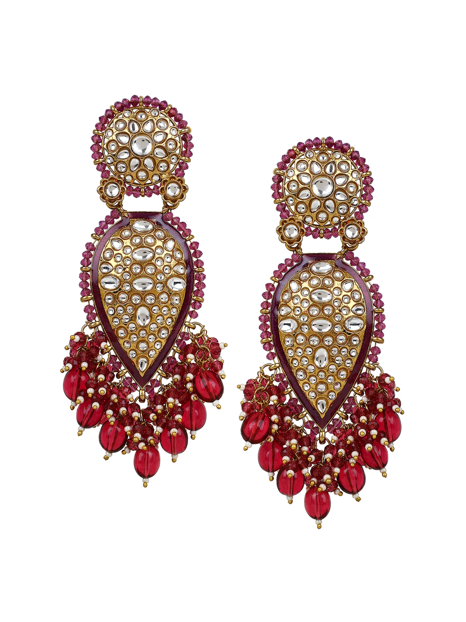 Jhumki Earring with kundan work by Leshya - Image 4