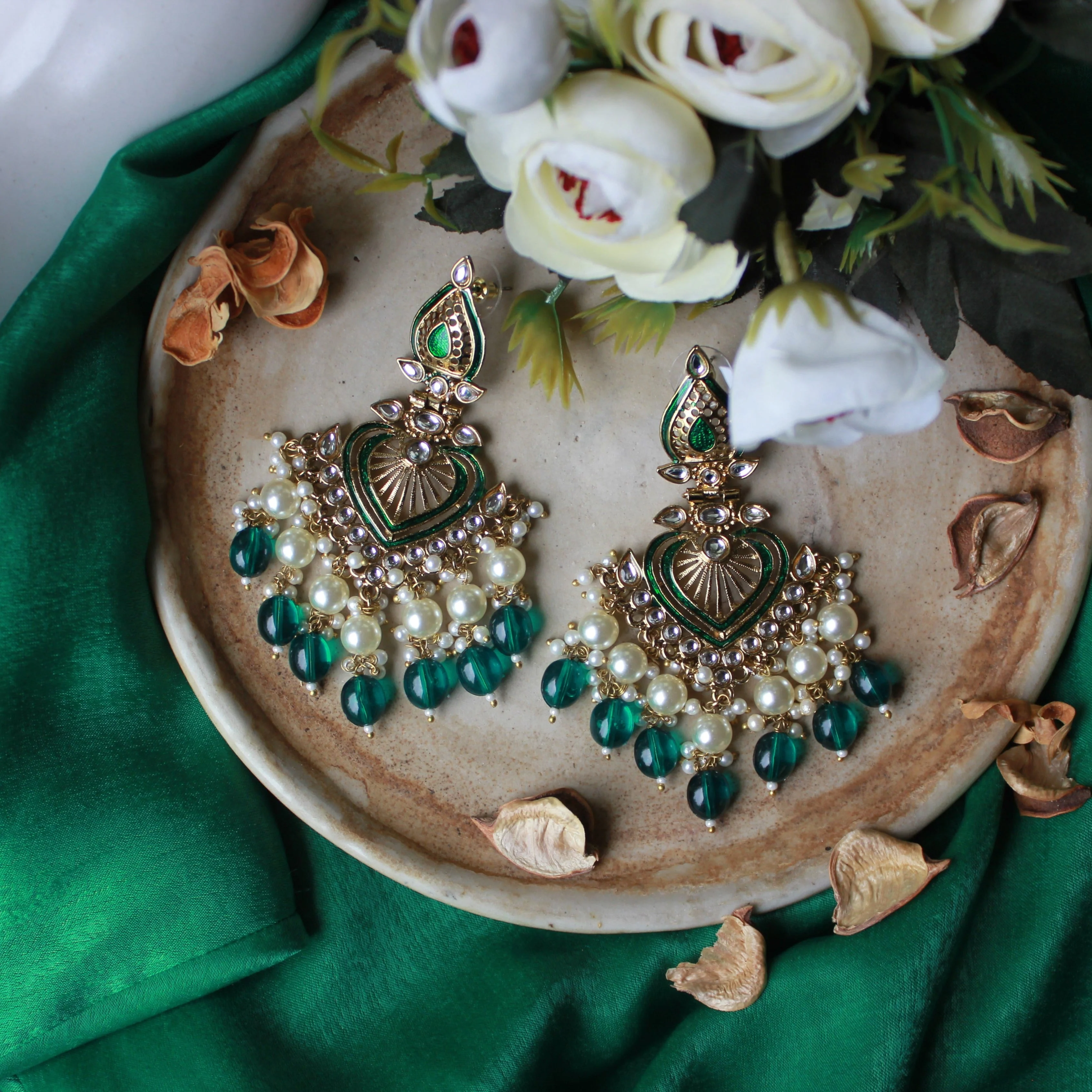 Jhumki Earring with Meenakari by Leshya - Image 4