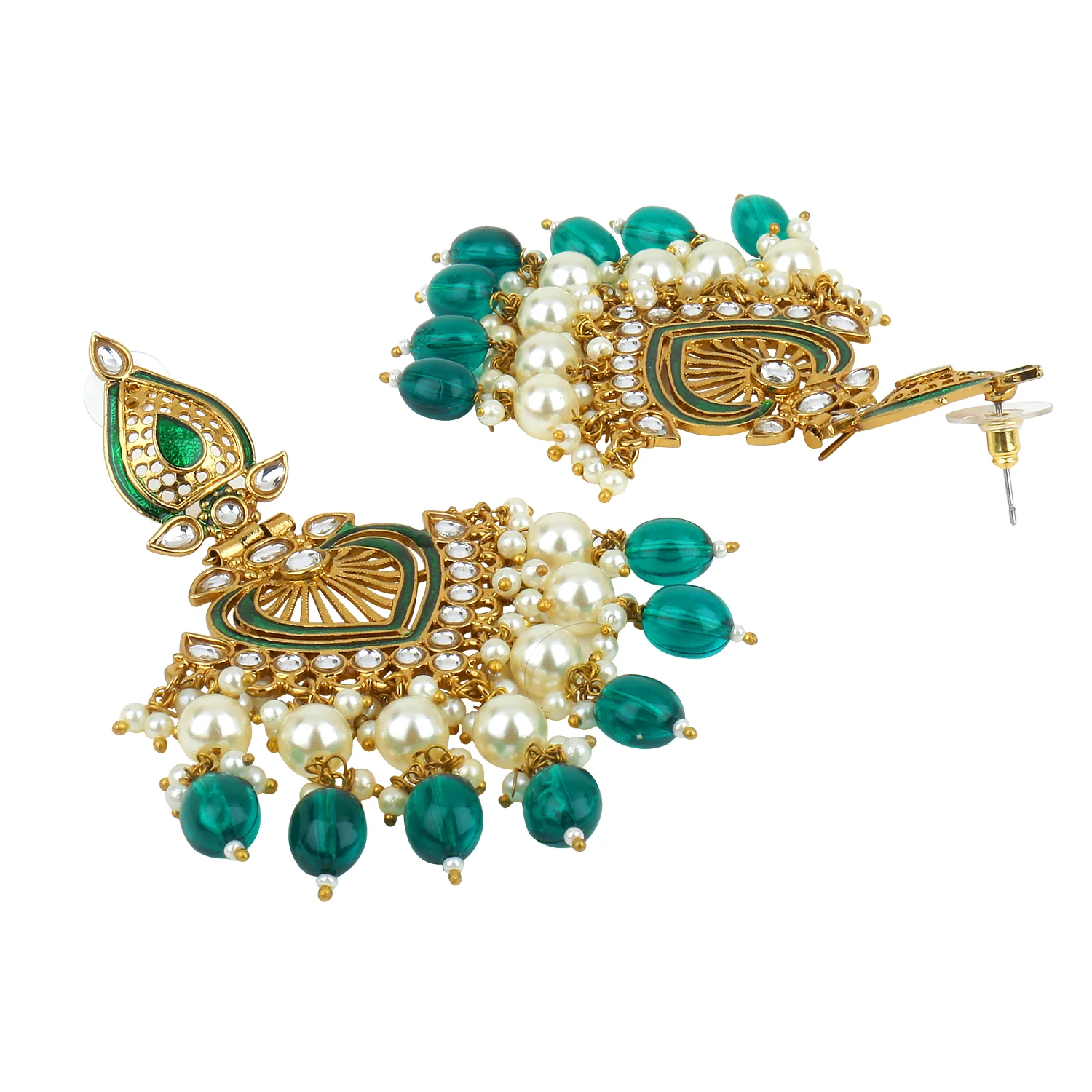 Jhumki Earring with Meenakari by Leshya - Image 3