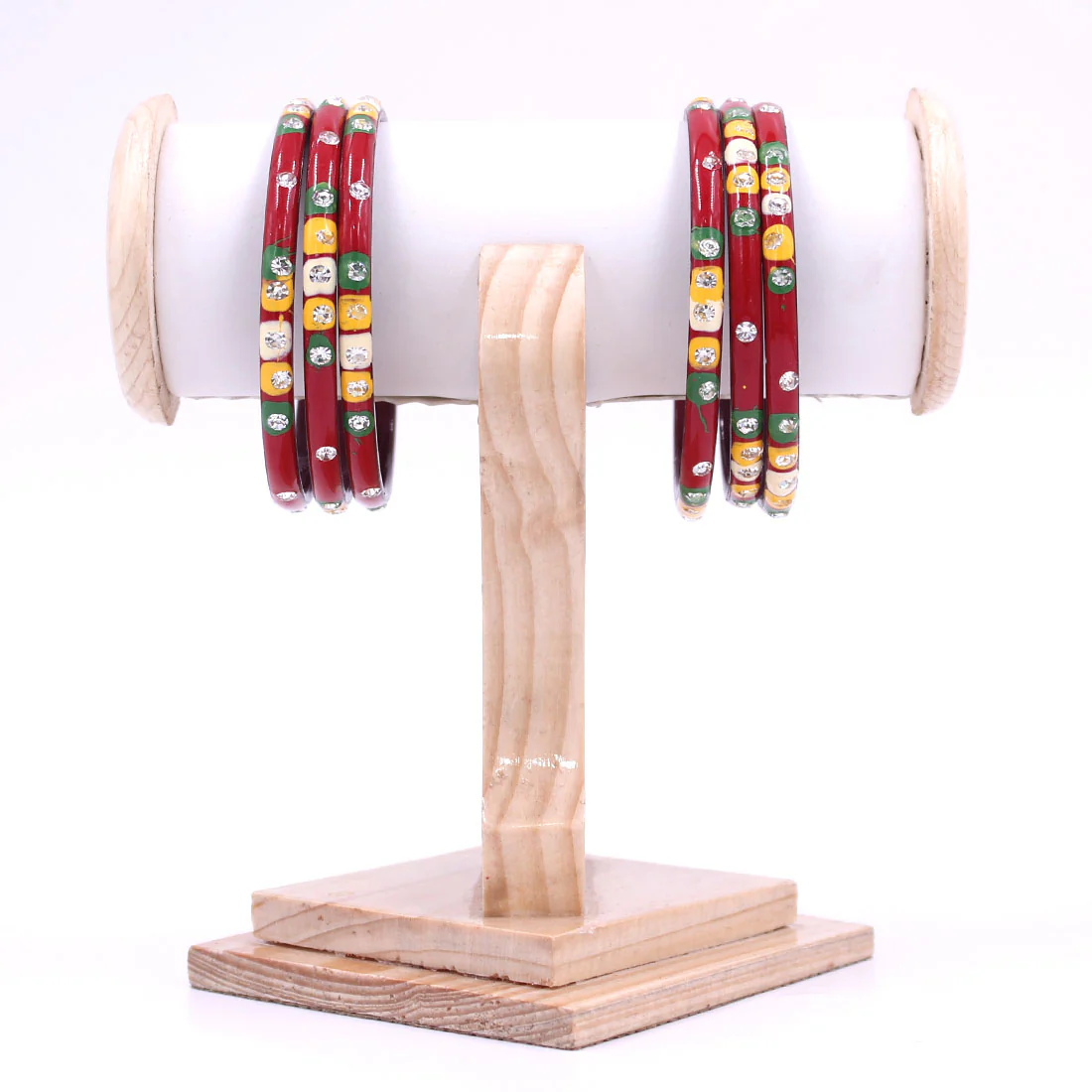Brass Based Daily wear Bangles with Meenakari and Stone work by Leshya - Image 2