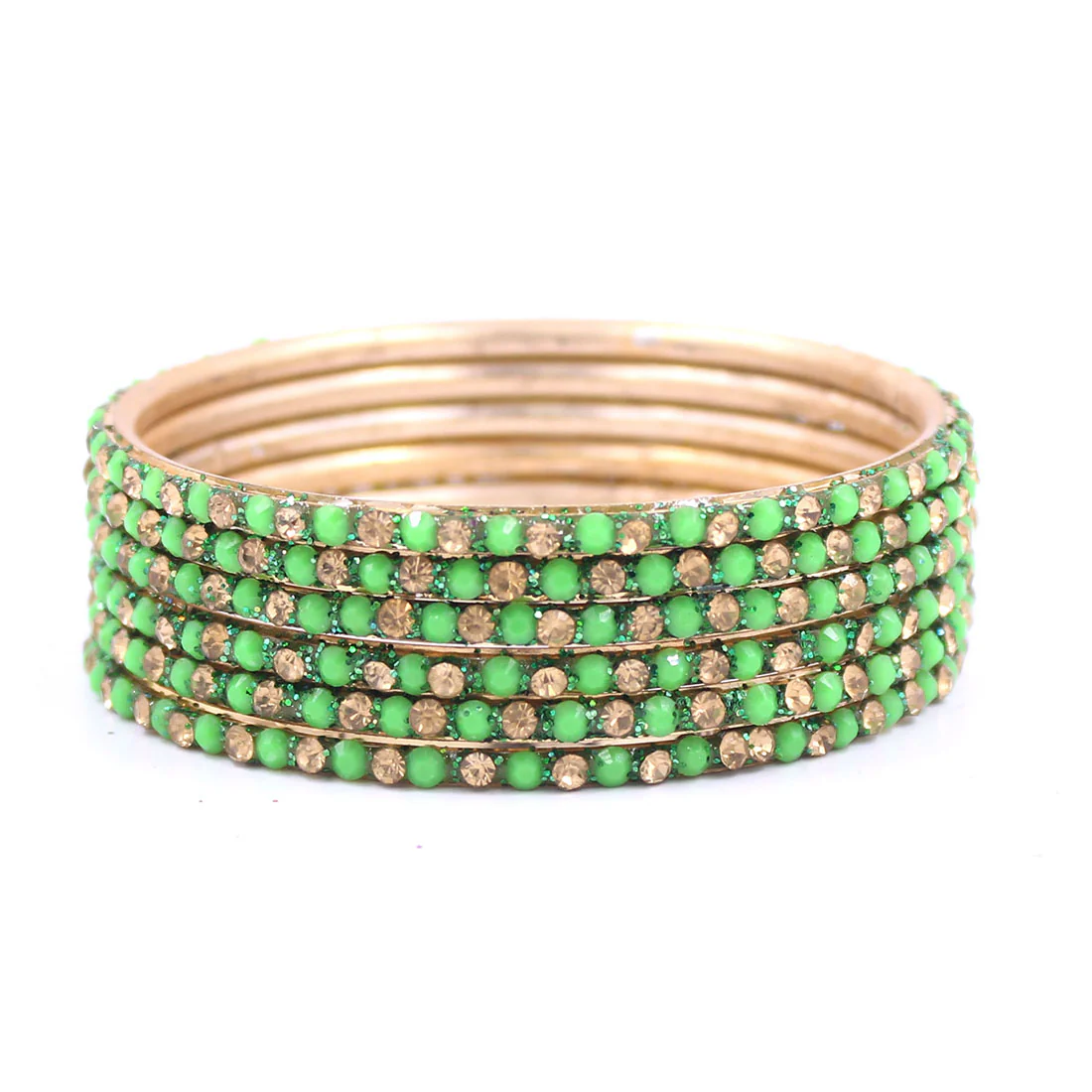 Brass Based Bangles with Coloured Stones by Leshya - Image 11