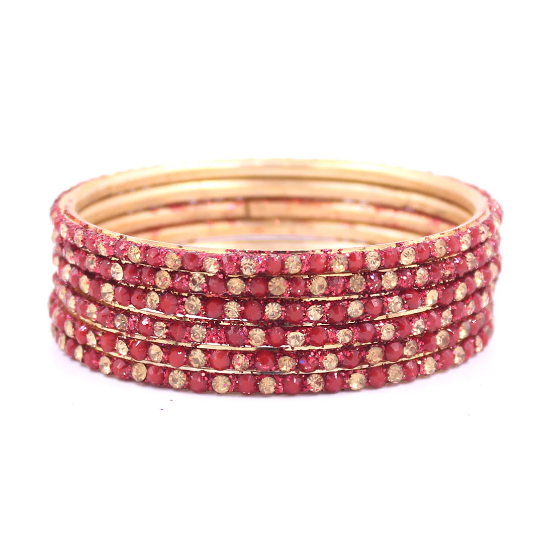 Brass Based Bangles with Coloured Stones by Leshya - Image 3