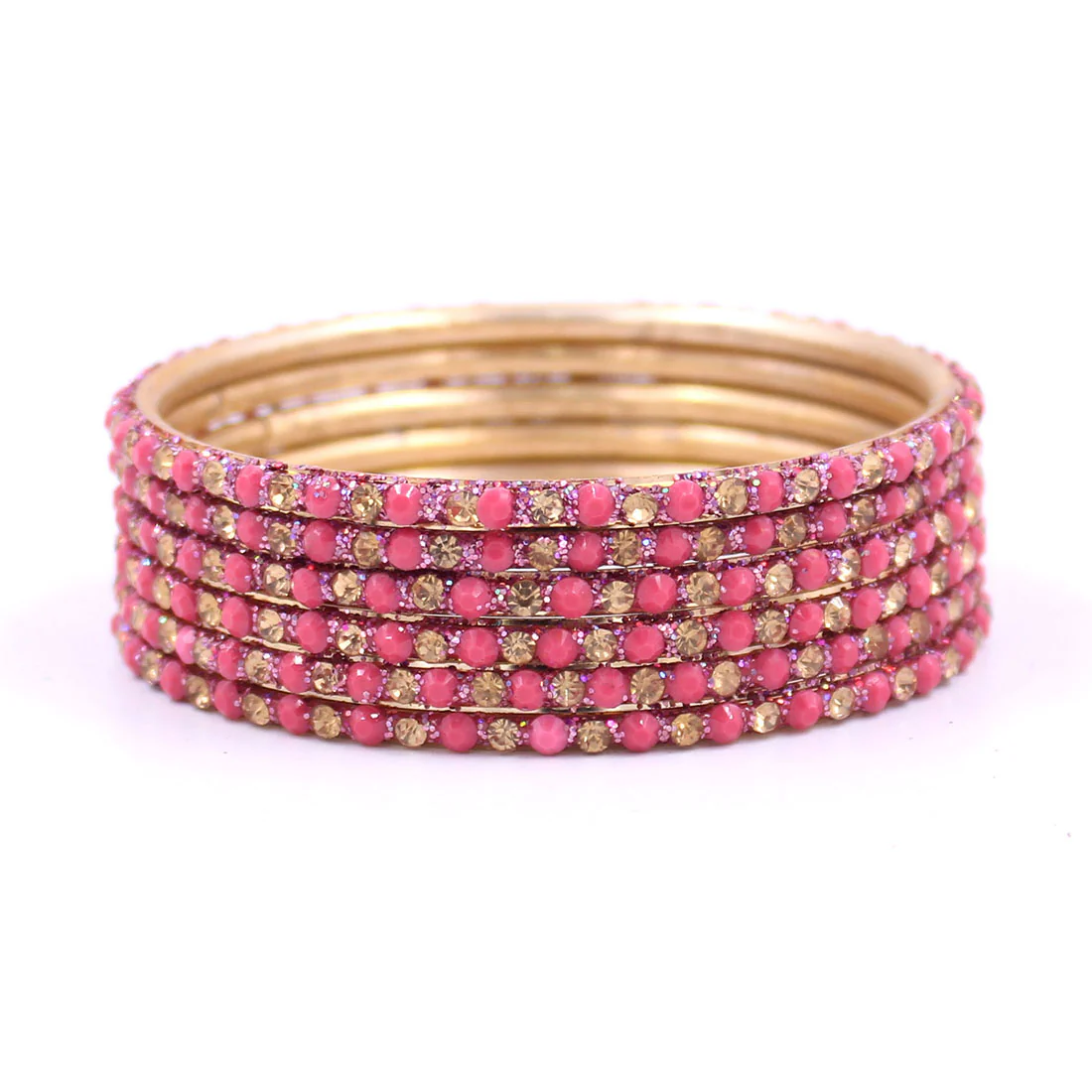 Brass Based Bangles with Coloured Stones by Leshya - Image 7