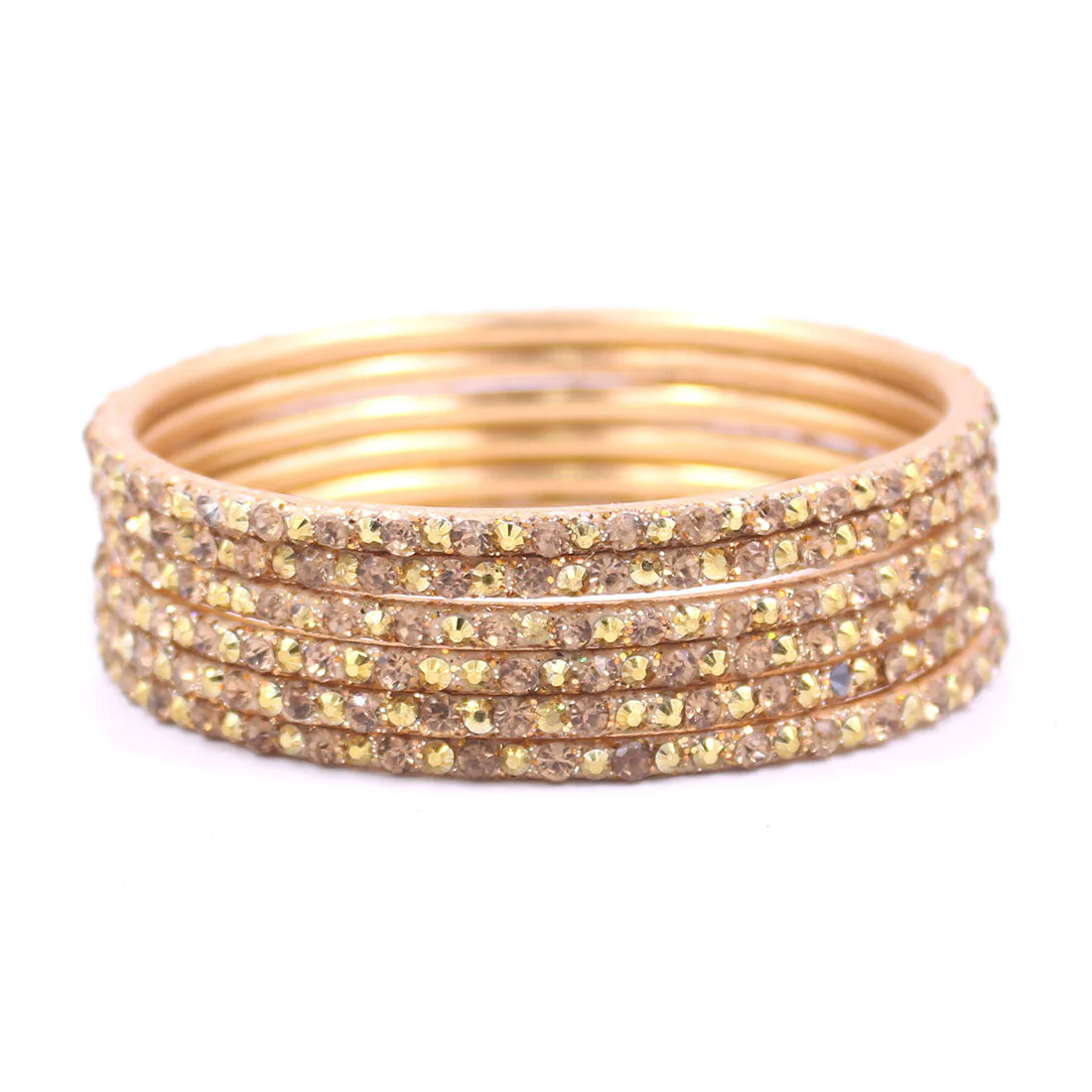Brass Based Bangles with Coloured Stones by Leshya - Image 9