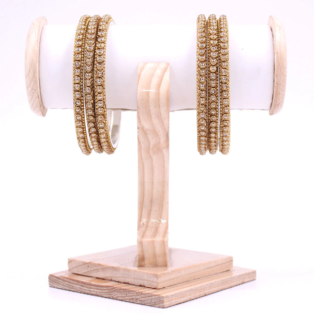 Brass Based Bangles with Golden Zari and Bead work by Leshya - Image 2