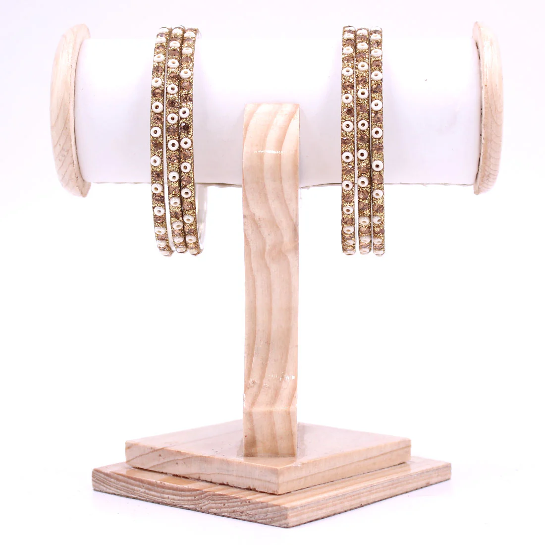 Brass Based Bangles with Stone and Bead work by Leshya - Image 2