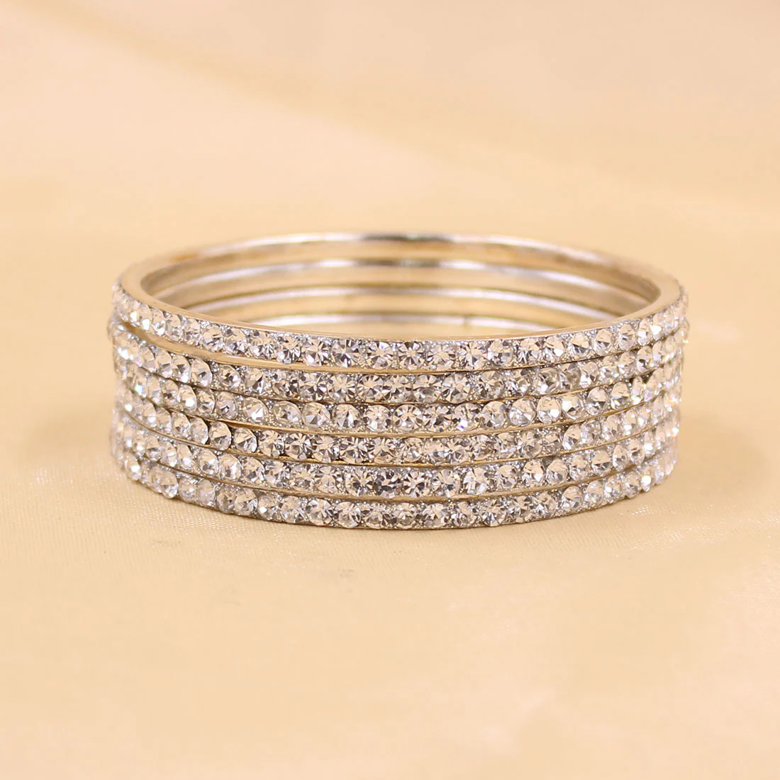 Brass Based Bangles with Silver Zari Work by Leshya - Image 6
