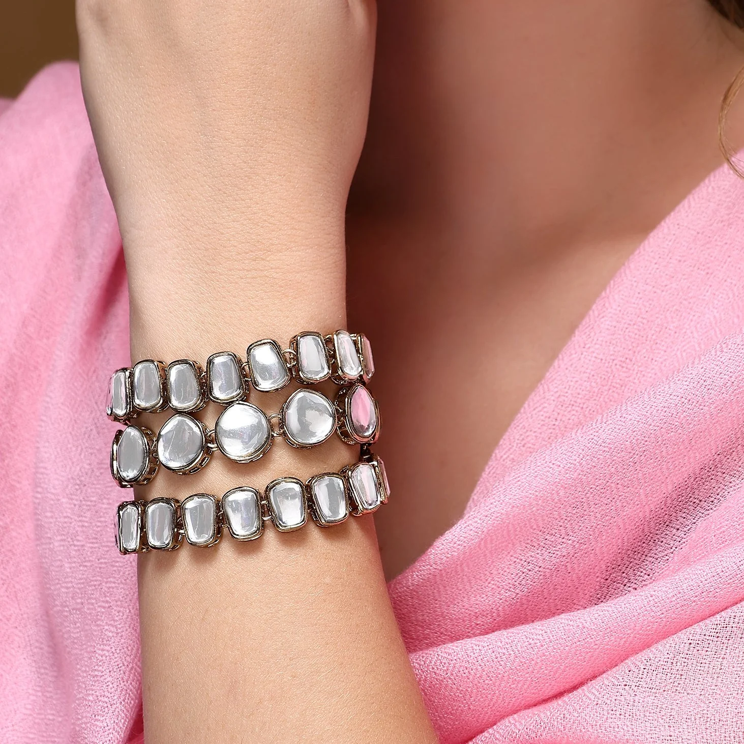 Kundan Beaded chain bracelet - Image 12