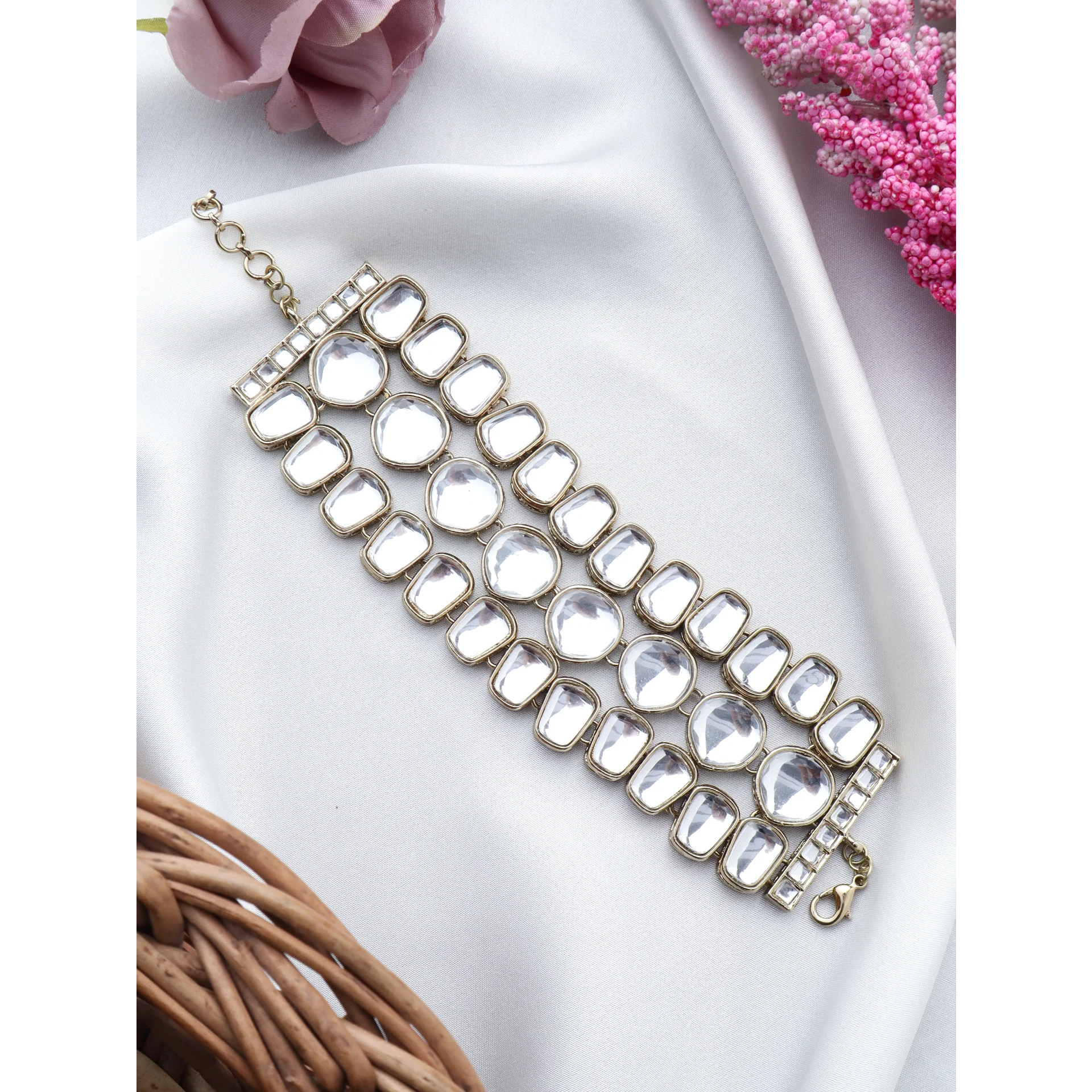 Kundan Beaded chain bracelet - Image 2