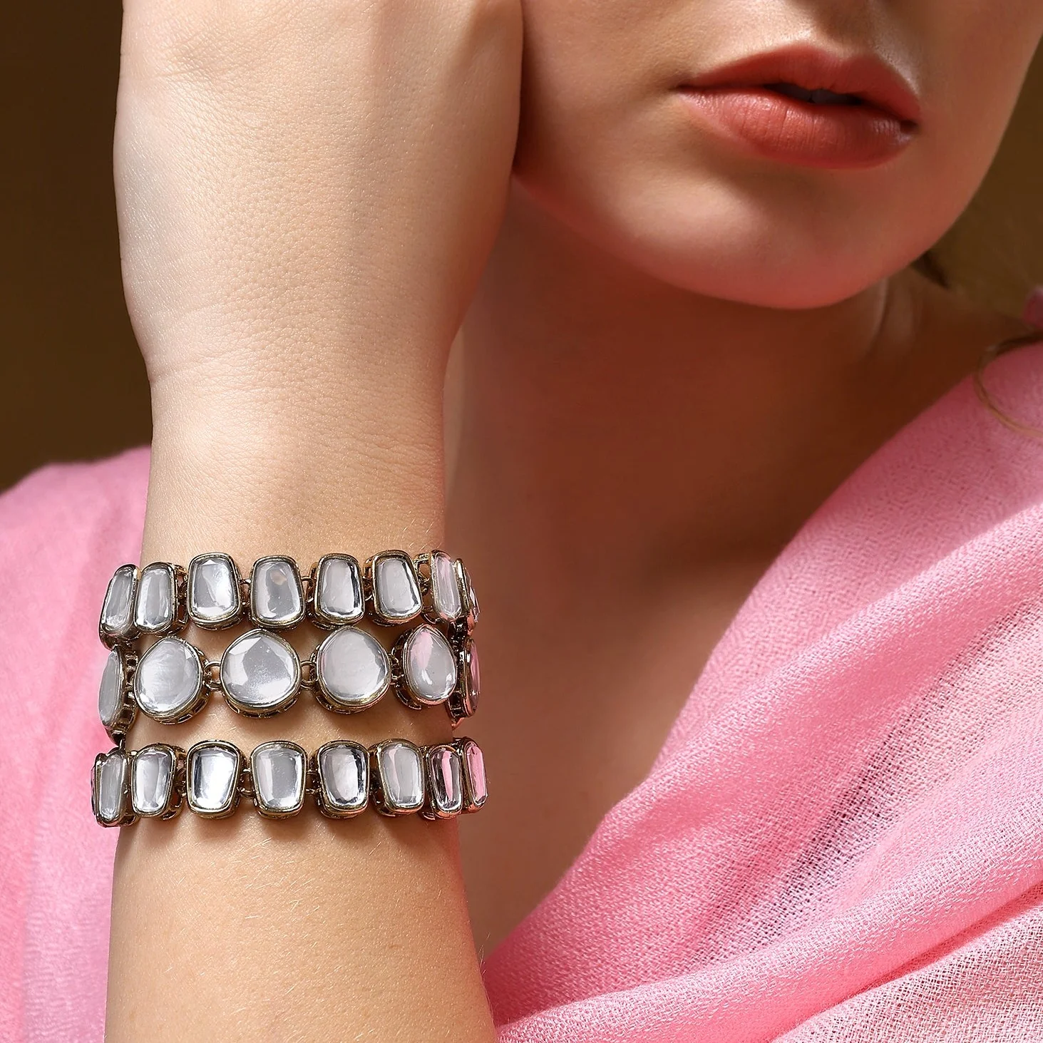 Kundan Beaded chain bracelet - Image 5