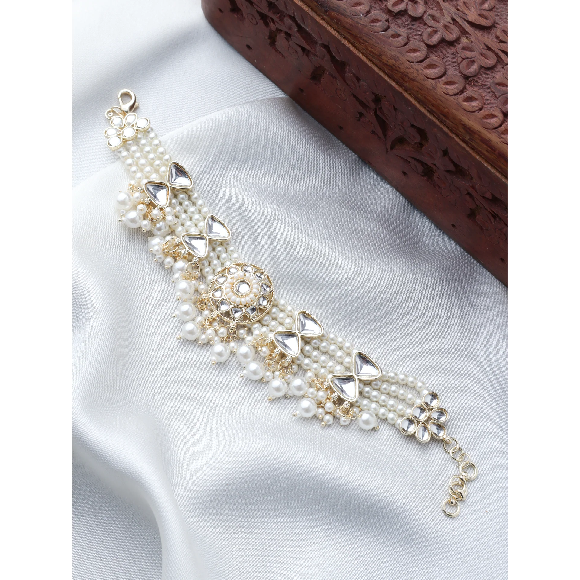 Kundan Beaded chain bracelet - Image 2